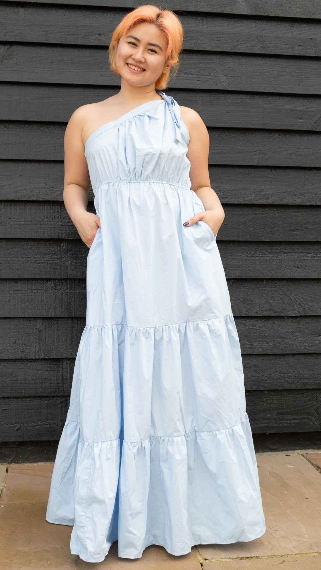 Bella One Shoulder Cotton Maxi Dress