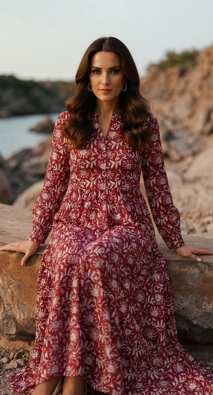 Brisa Red Maxi Dress Coming Soon