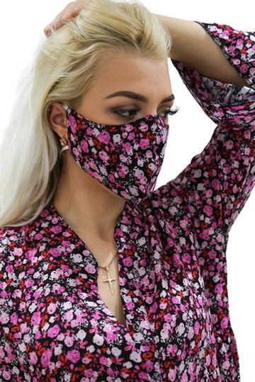 Caressa Floral Print Reusable Face Covering