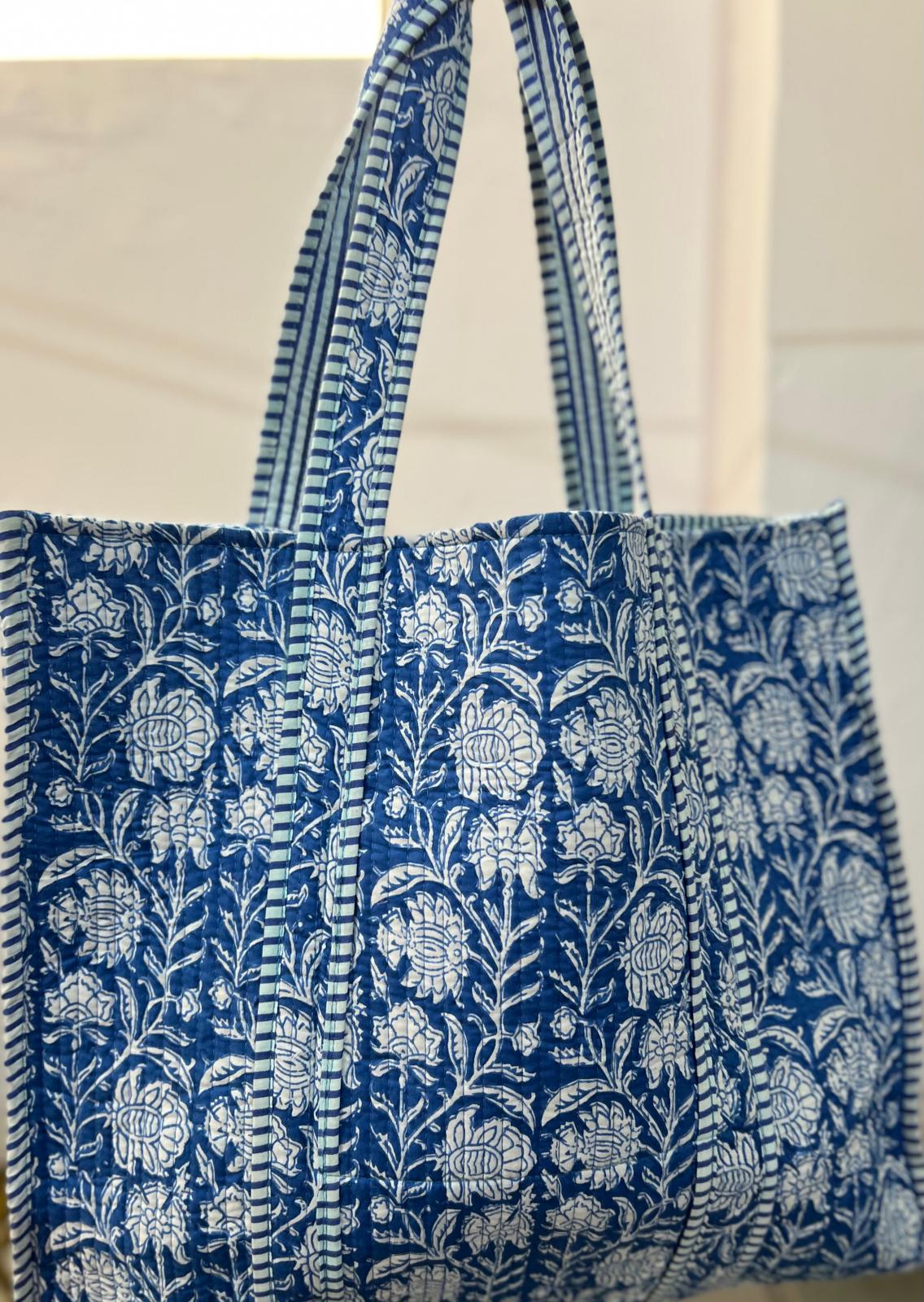 Cotton quilted tote bags hotsell