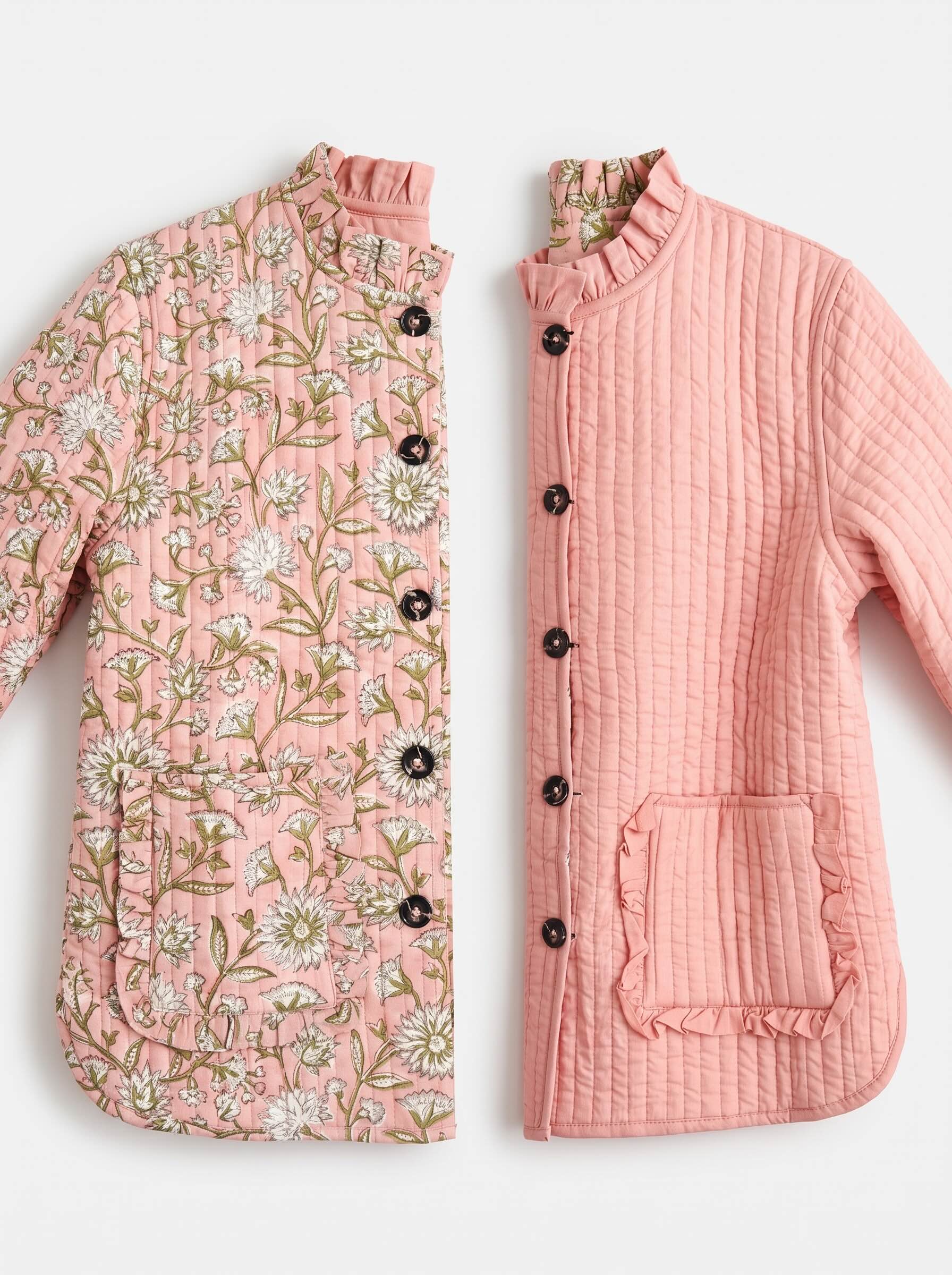 Blush Reversible Quilted Cotton Jacket