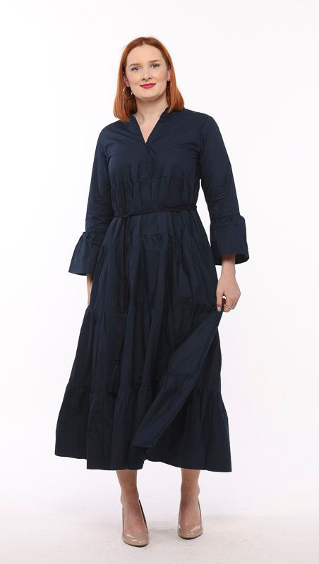 Annie Cotton Poplin Maxi Dress Black