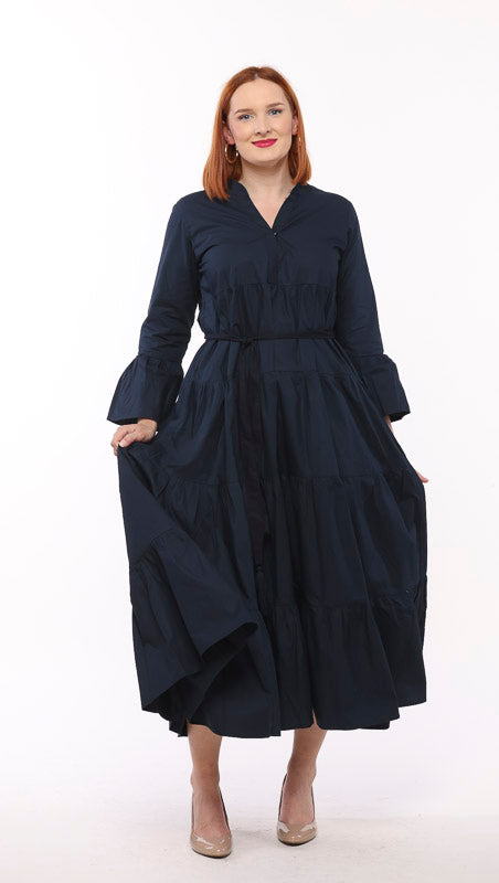 Annie Cotton Poplin Maxi Dress Black