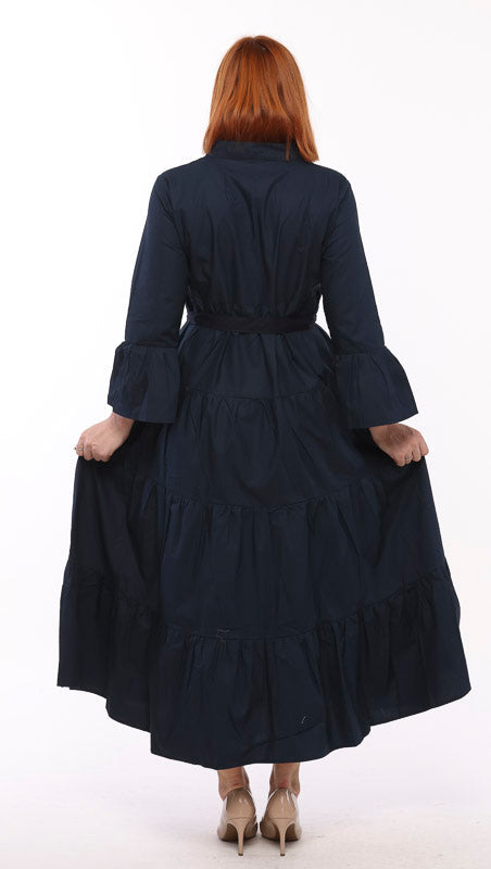 Annie Cotton Poplin Maxi Dress Black