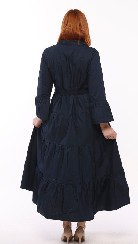 Annie Cotton Poplin Maxi Dress Black