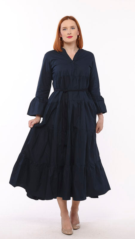 Annie Cotton Poplin Maxi Dress Black
