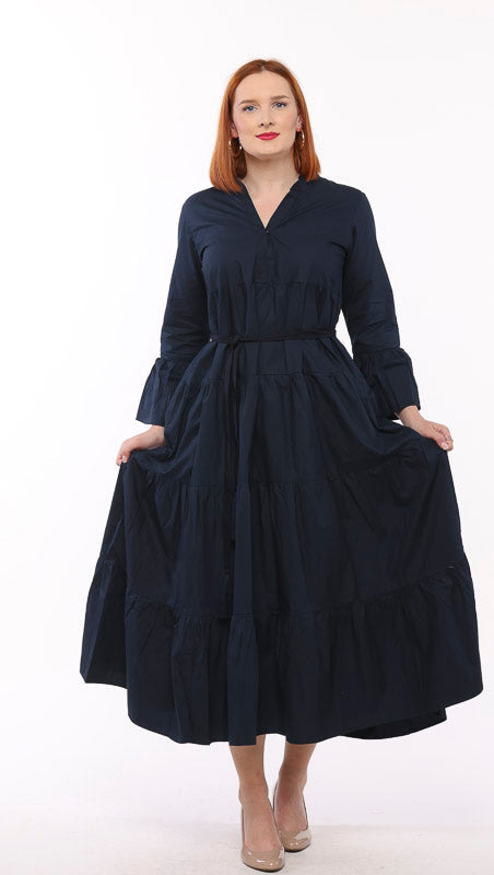 Annie Cotton Poplin Maxi Dress Black