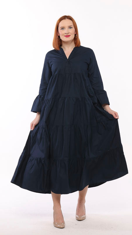 Annie Cotton Poplin Maxi Dress Black