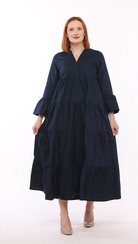 Annie Cotton Poplin Maxi Dress Black