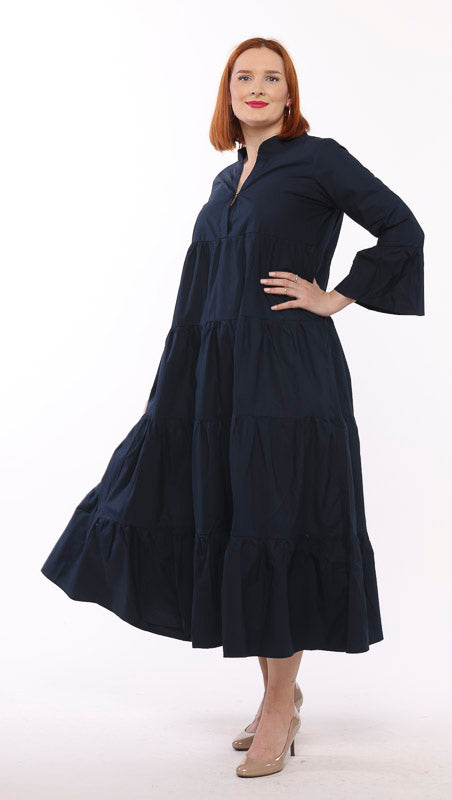 Annie Cotton Poplin Maxi Dress Black