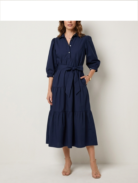 Chelsea Cotton Poplin Midi Dress