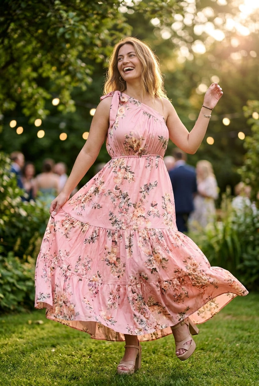 Eloise Cotton Rich Floral One Shoulder Maxi Dress