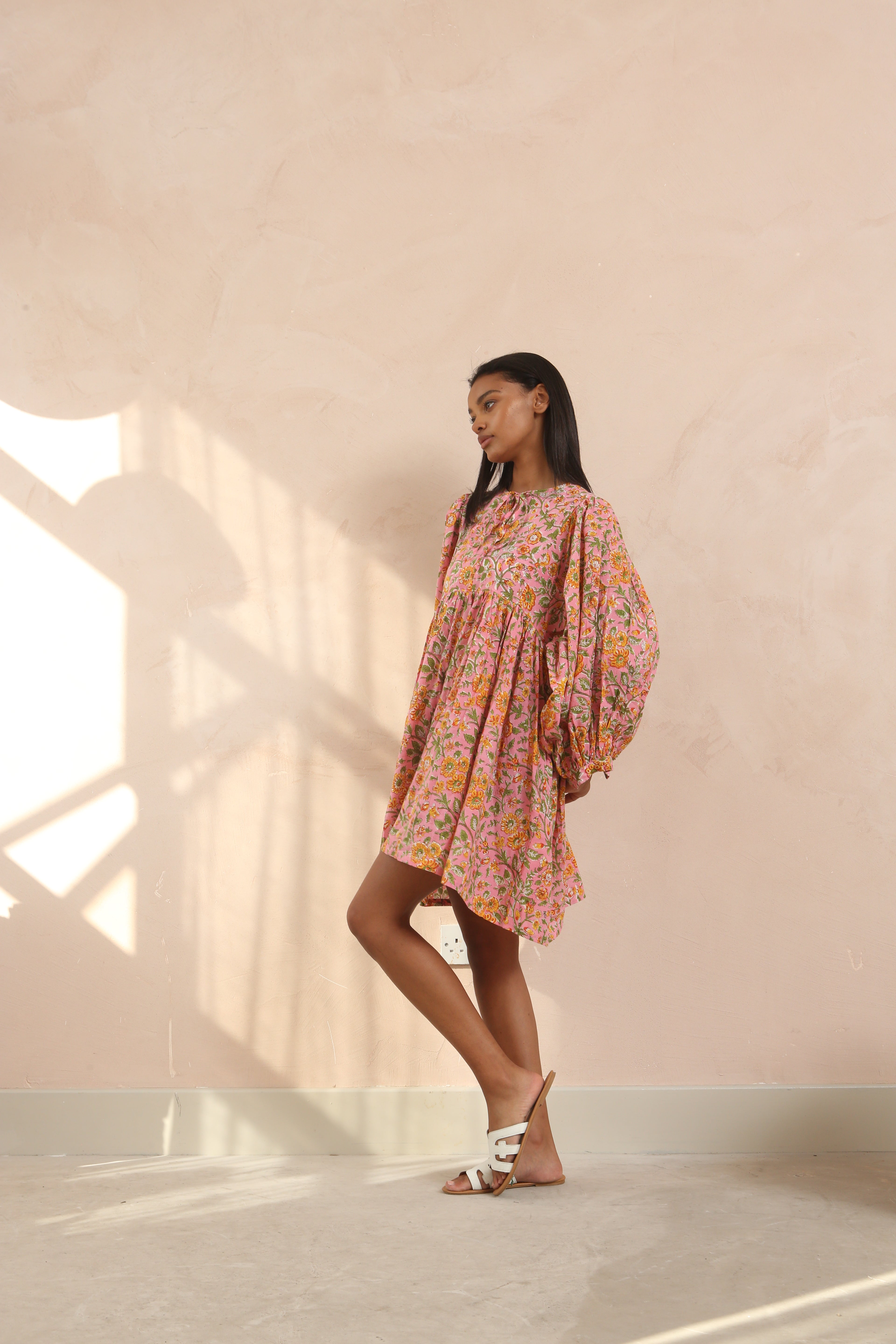 Emma Full Sleeve Midi Smock Dress