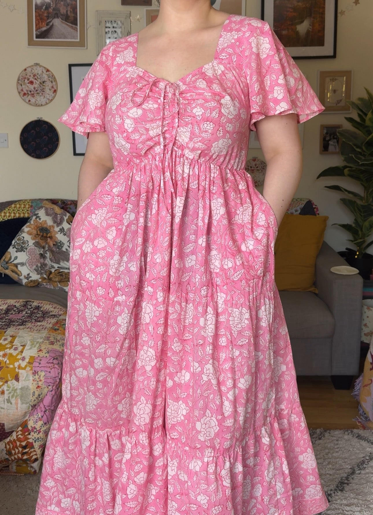 Shannon x DF Ruched Short Sleeved Dress