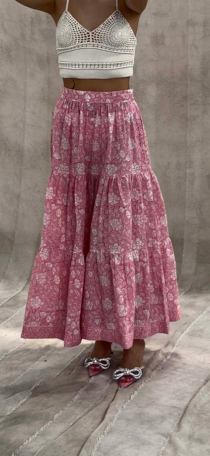 Block Print Maxi Skirt