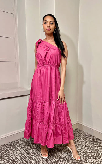 Rosalie One-Shoulder Cotton Maxi Dress
