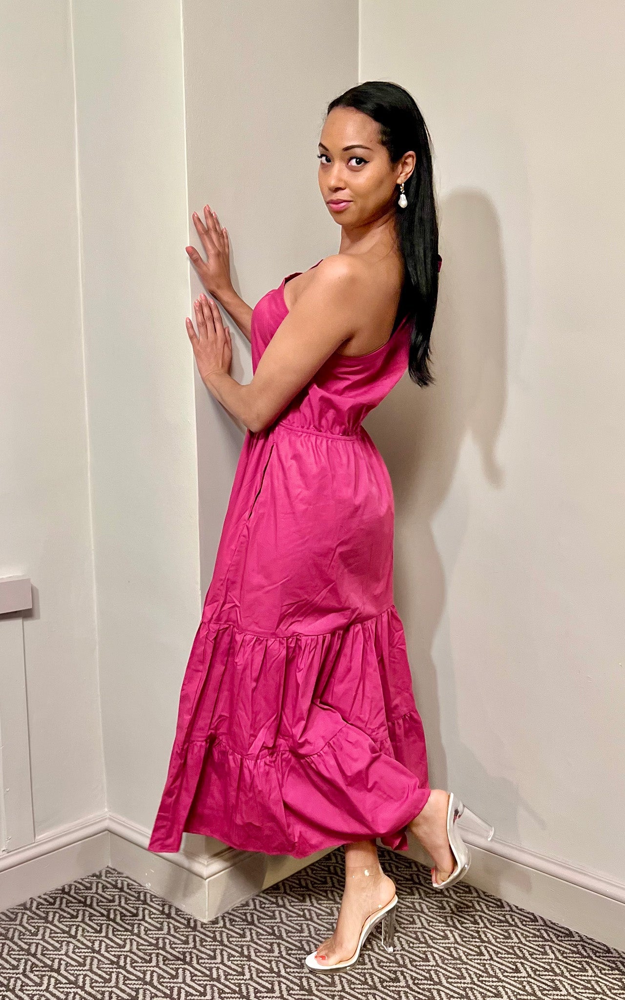 Rosalie One-Shoulder Cotton Maxi Dress