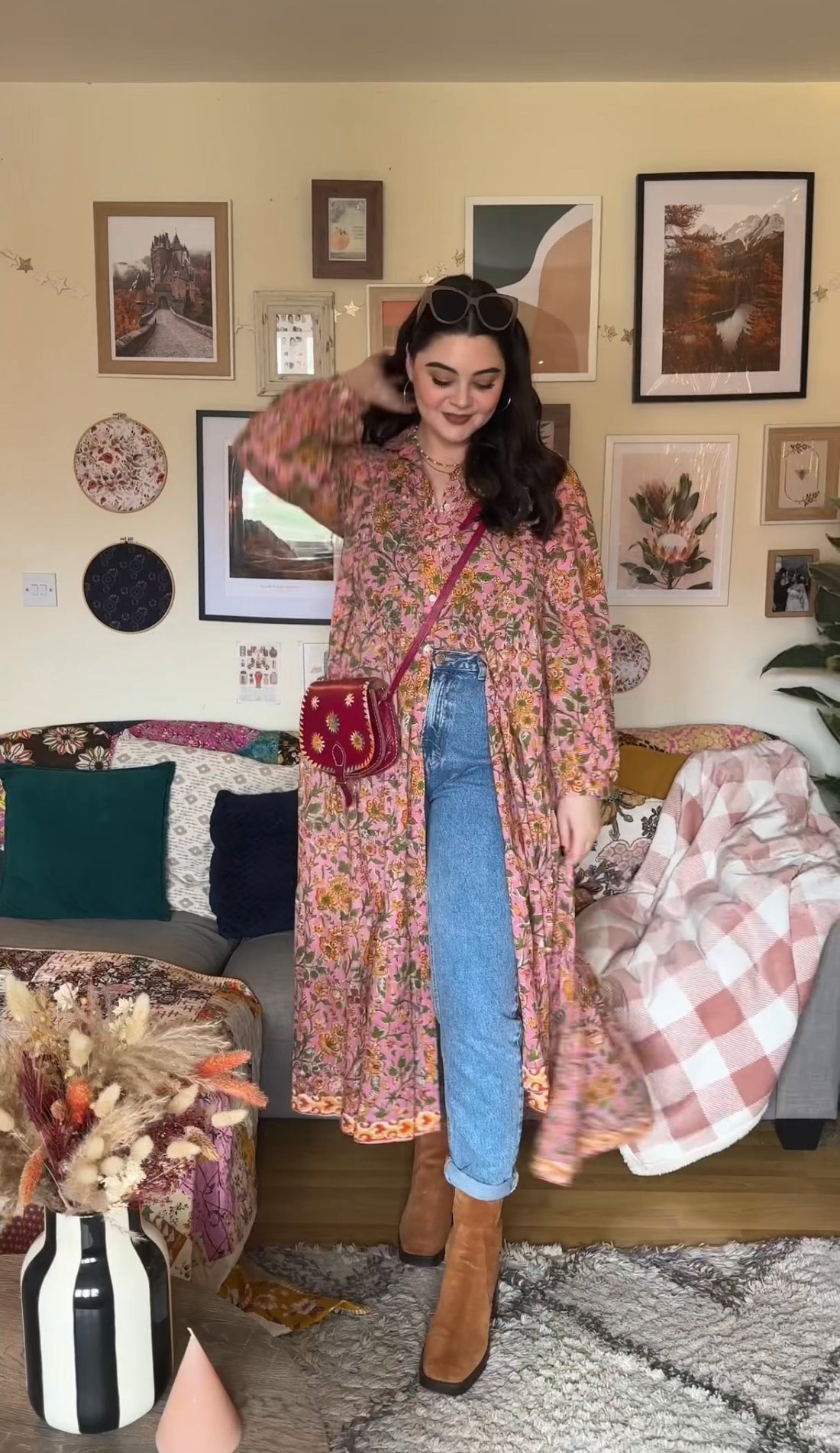 DF Cotton Maxi Dress Full Sleeves