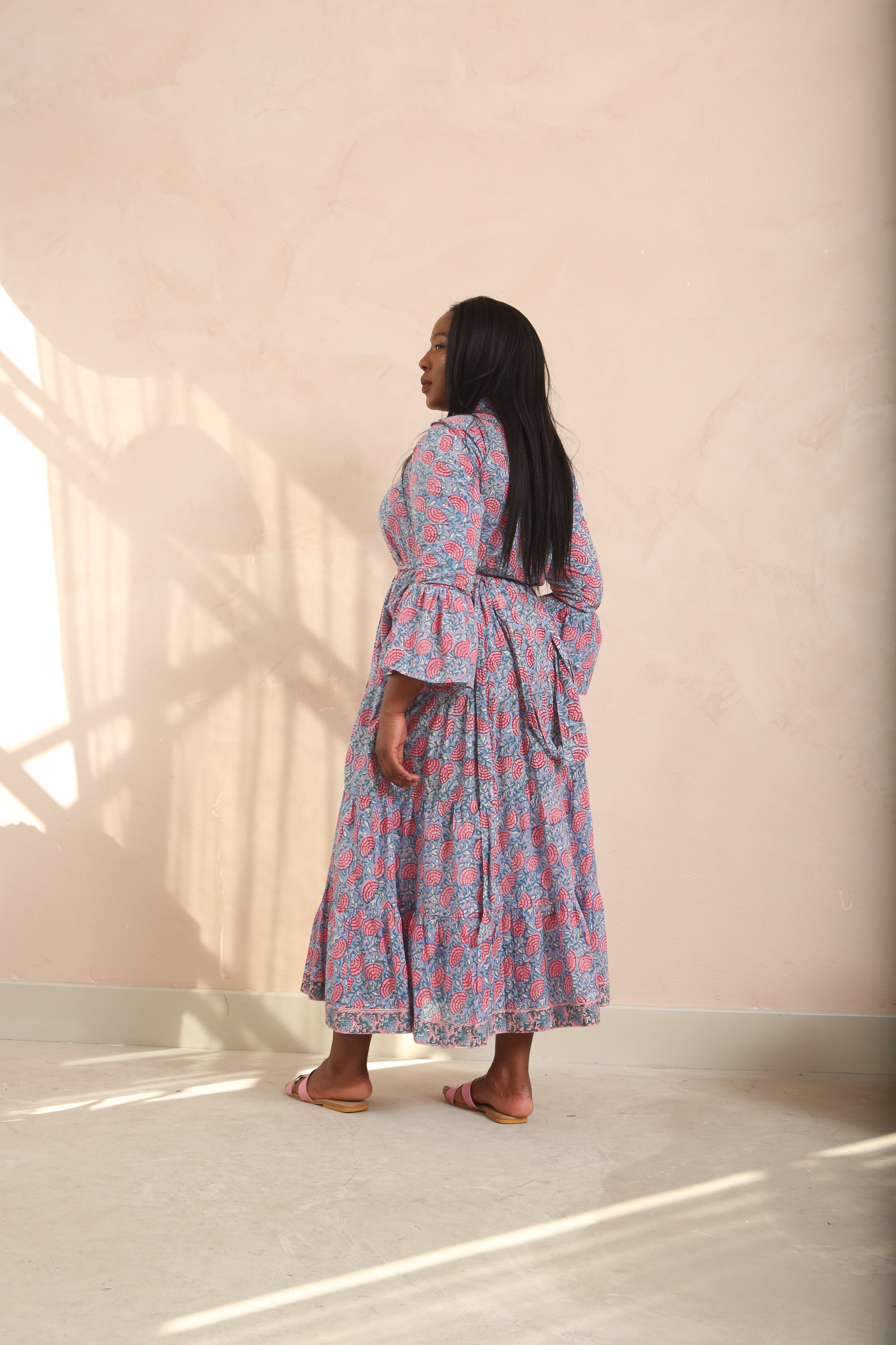 Jasper Bell Sleeve Shirt Collar Maxi Dress