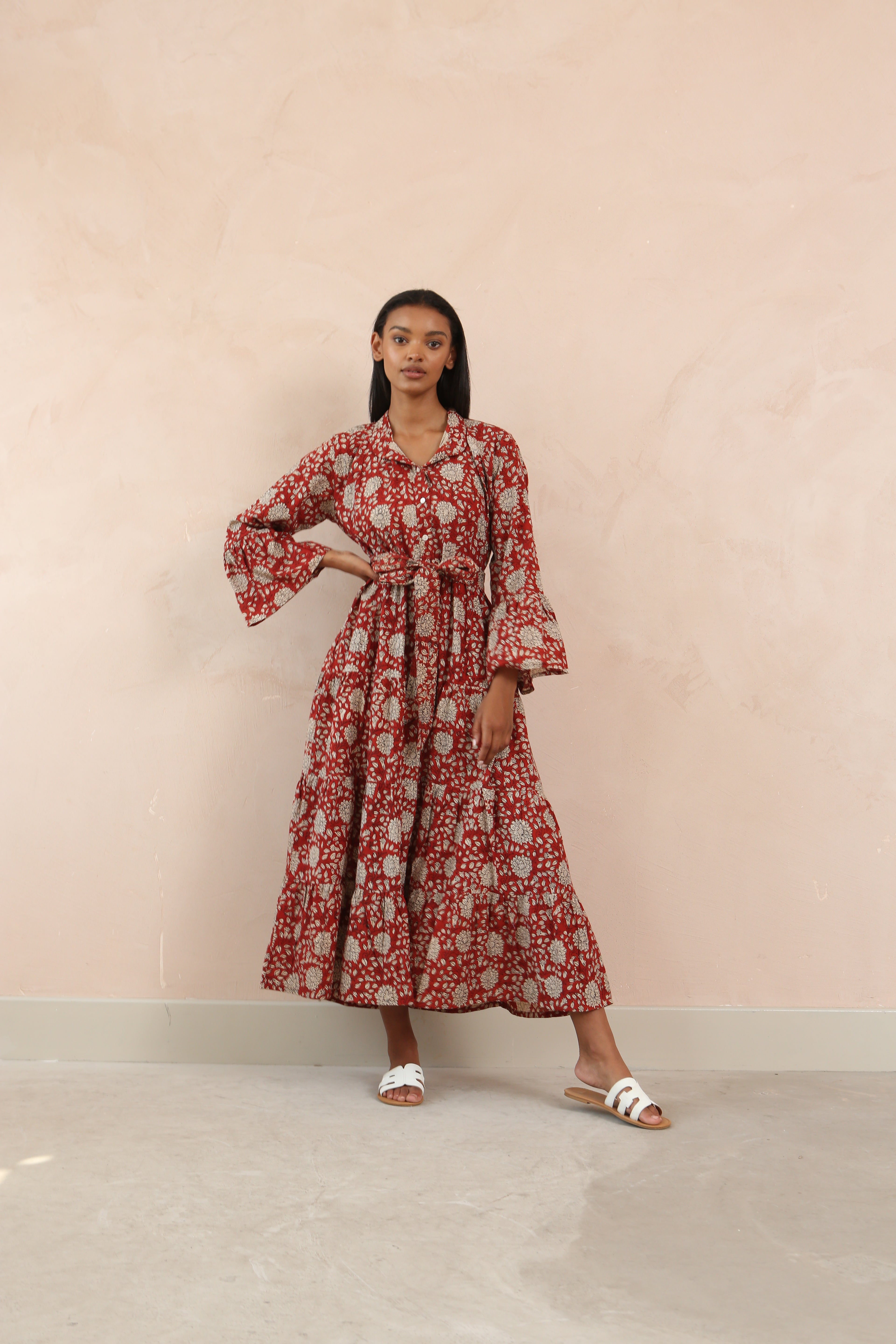 Mae Full Bell Sleeve Maxi Dress