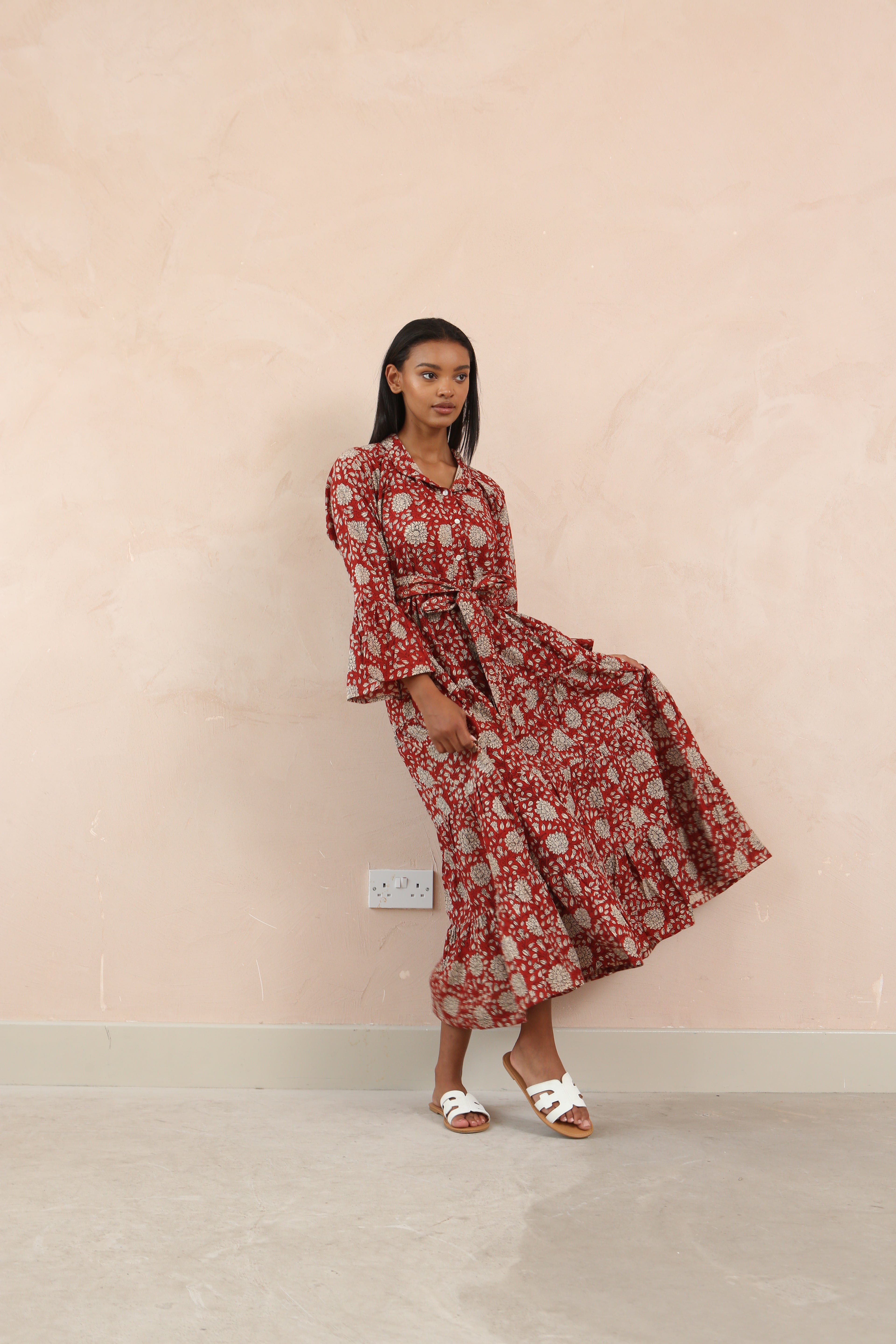 Mae Full Bell Sleeve Maxi Dress