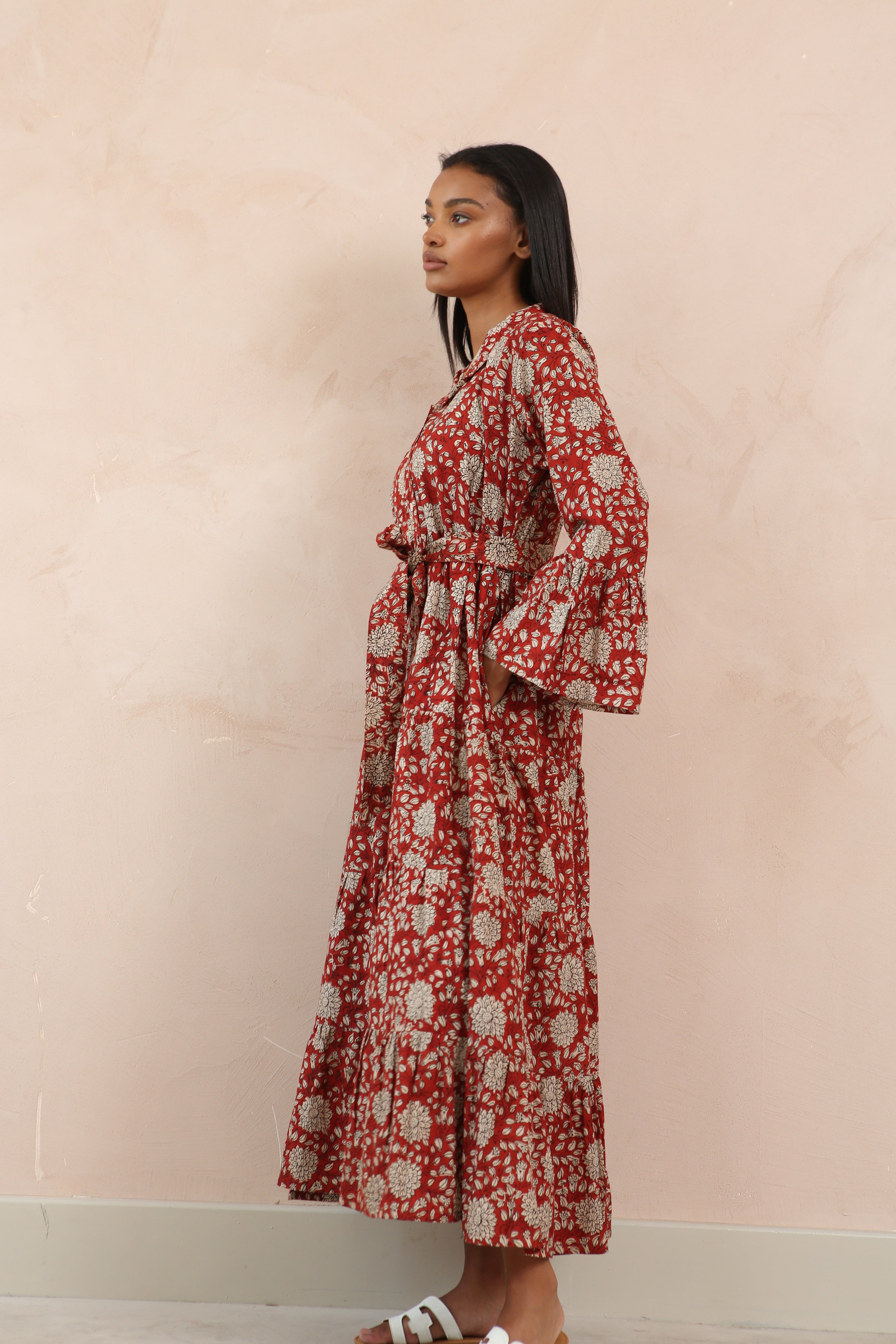 Mae Full Bell Sleeve Maxi Dress