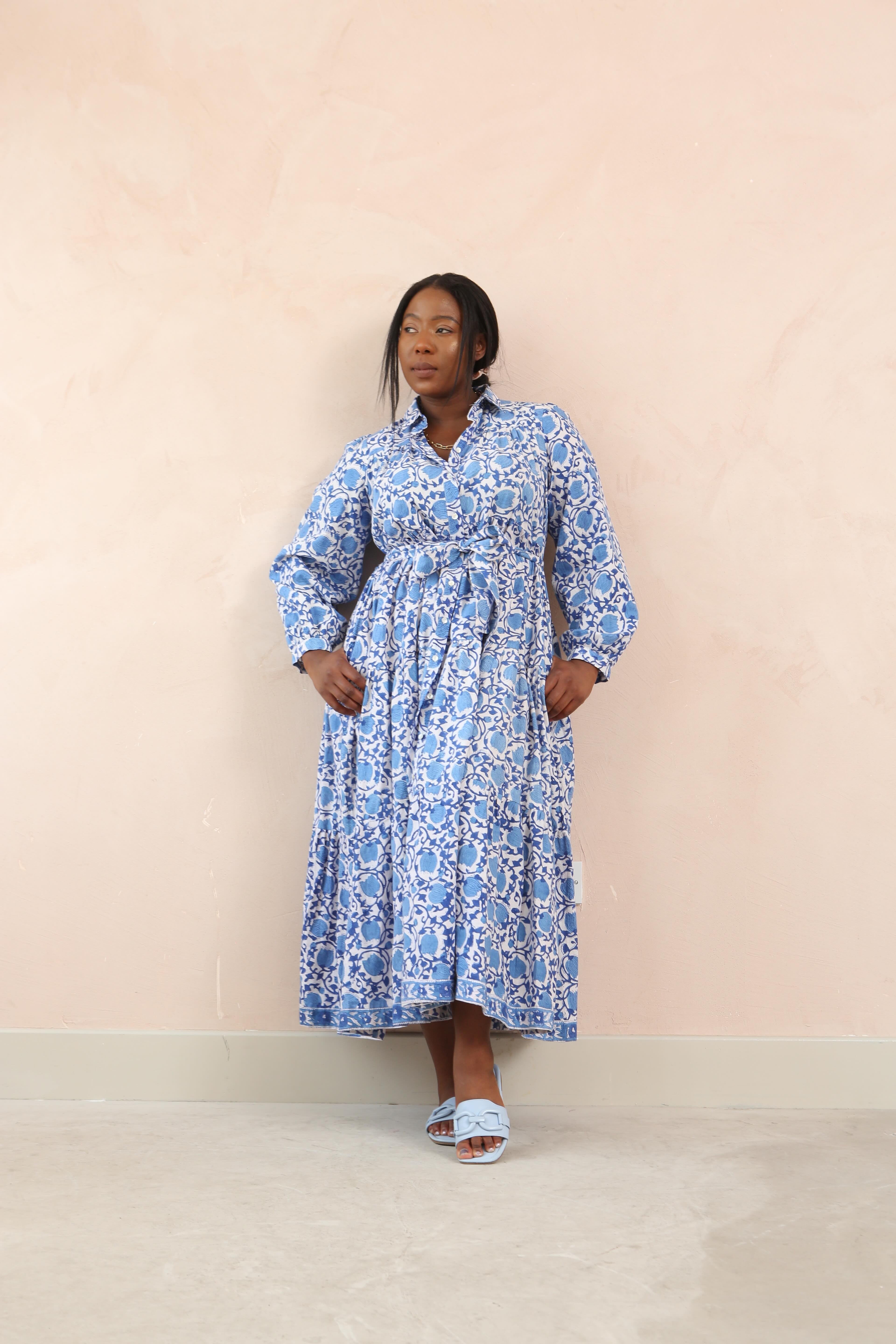 DF Cotton Maxi Dress Full Sleeves