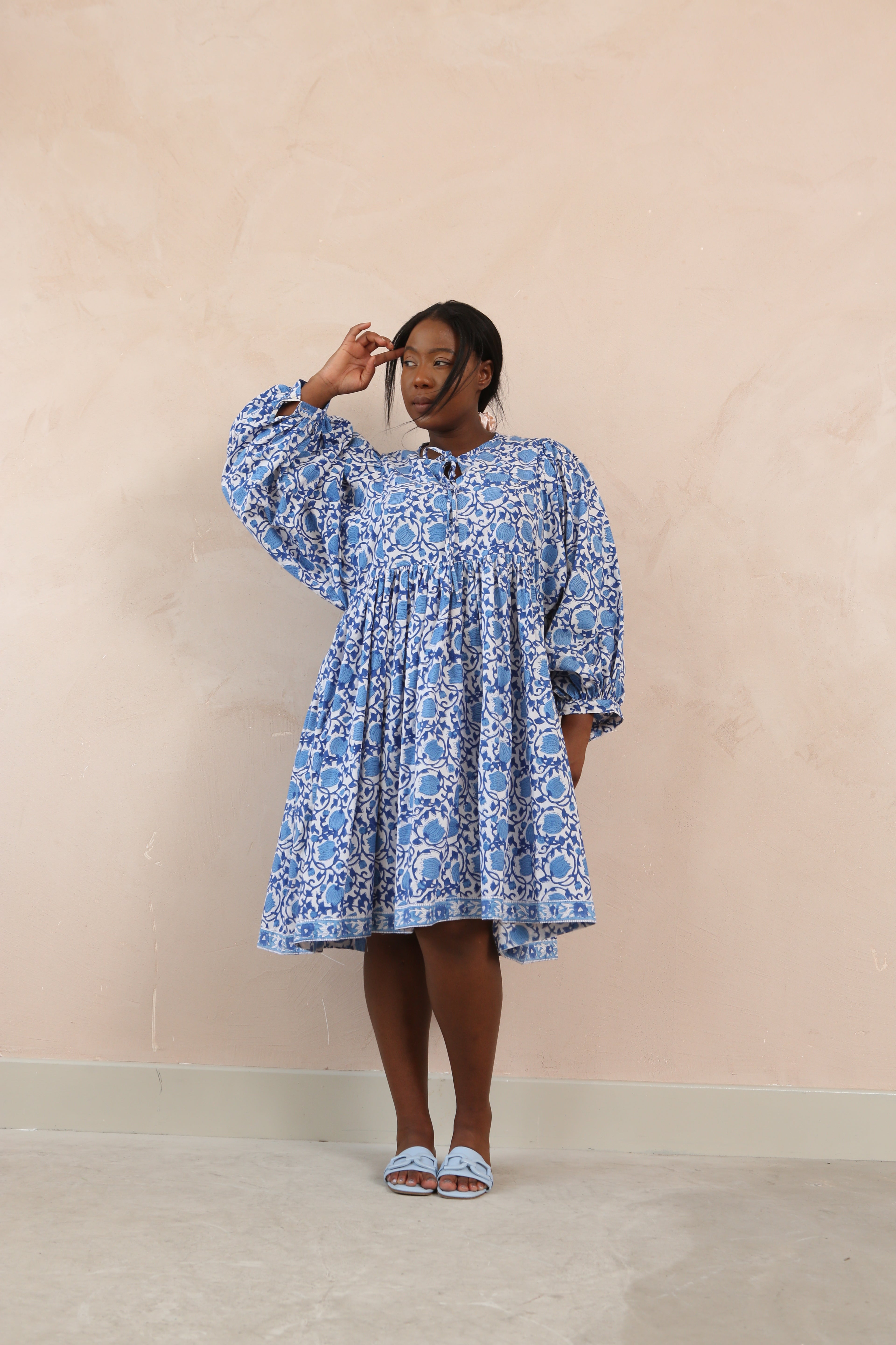 Mara Full Sleeve Midi Smock Dress