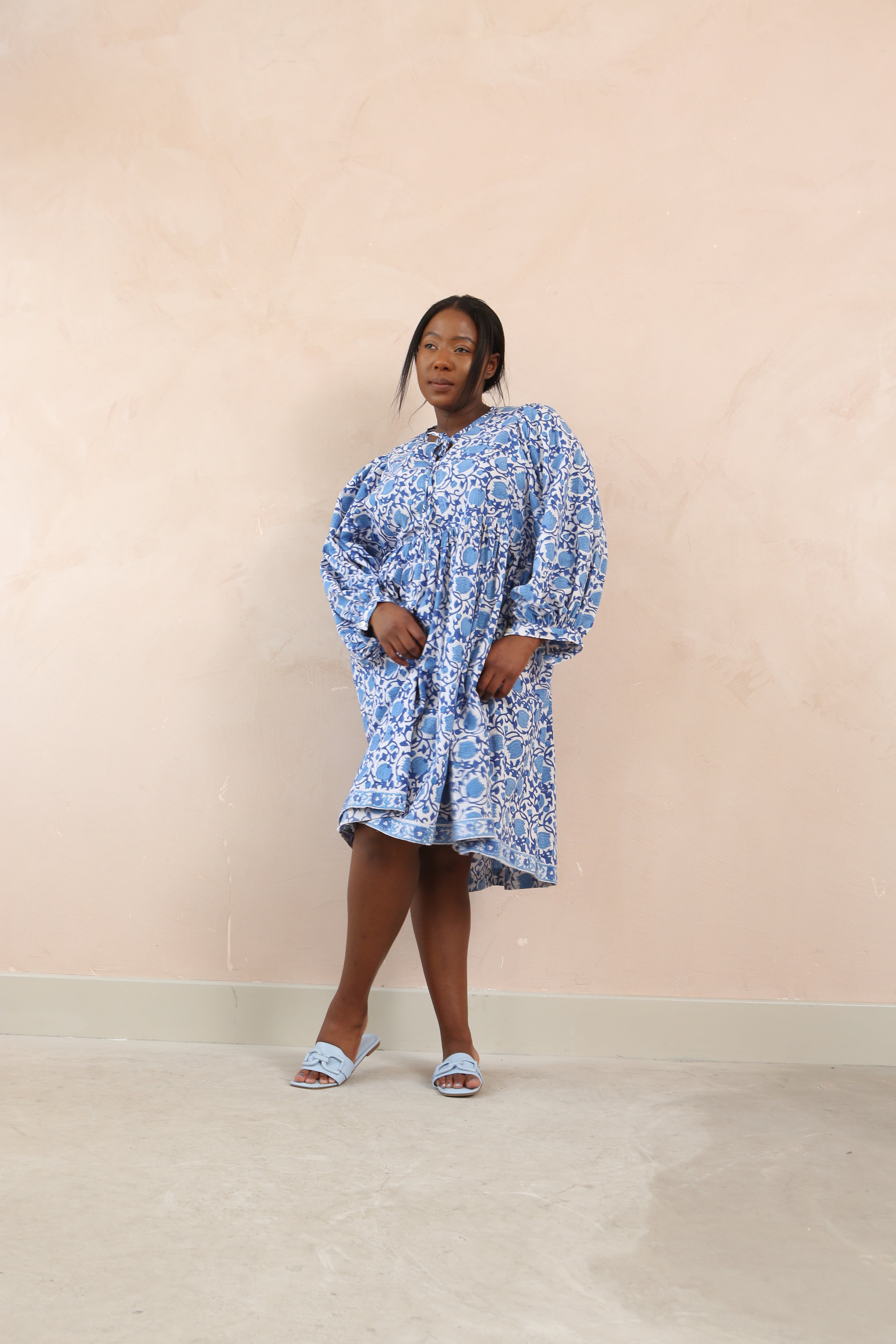 Mara Full Sleeve Midi Smock Dress