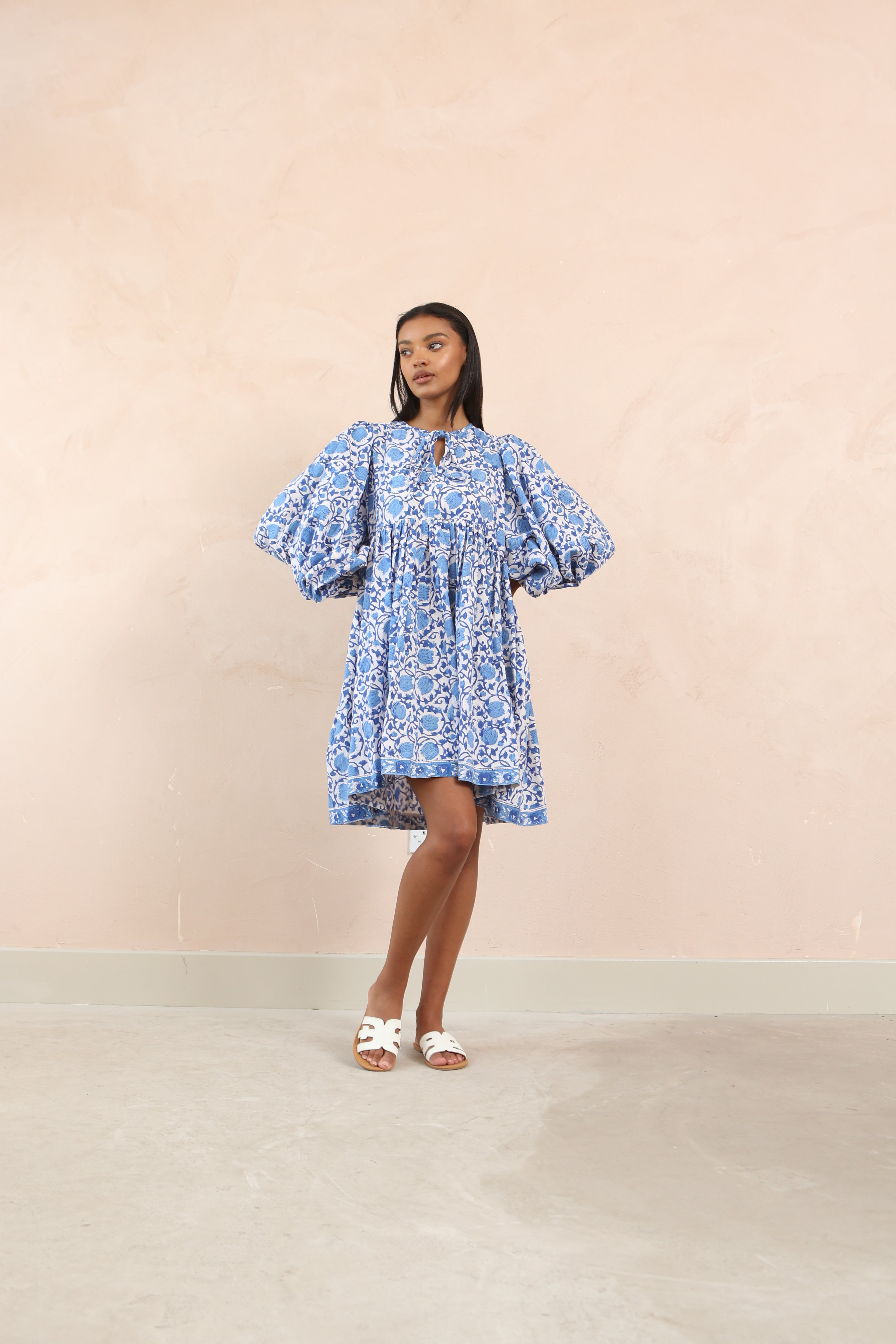 Mara Full Sleeve Midi Smock Dress