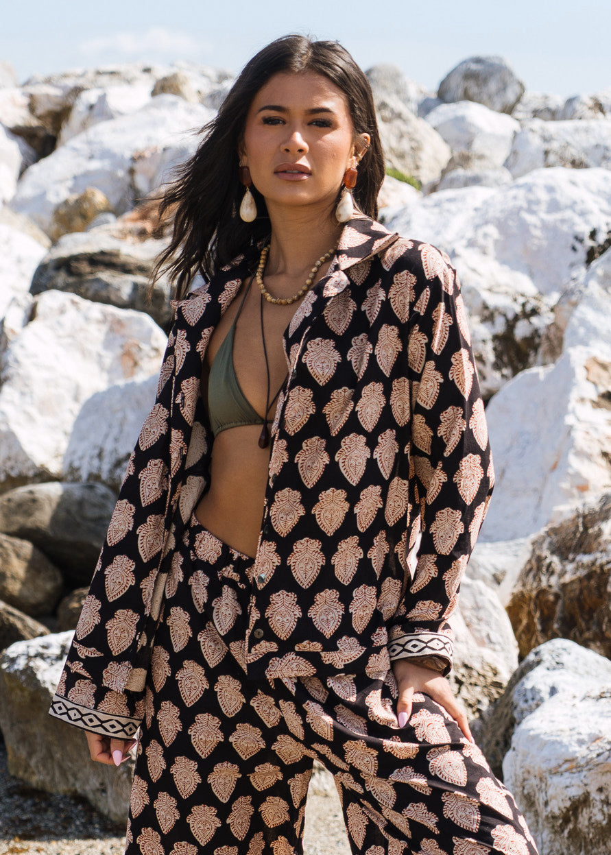 Molly Midnight Black Block Print Classic Matching Set