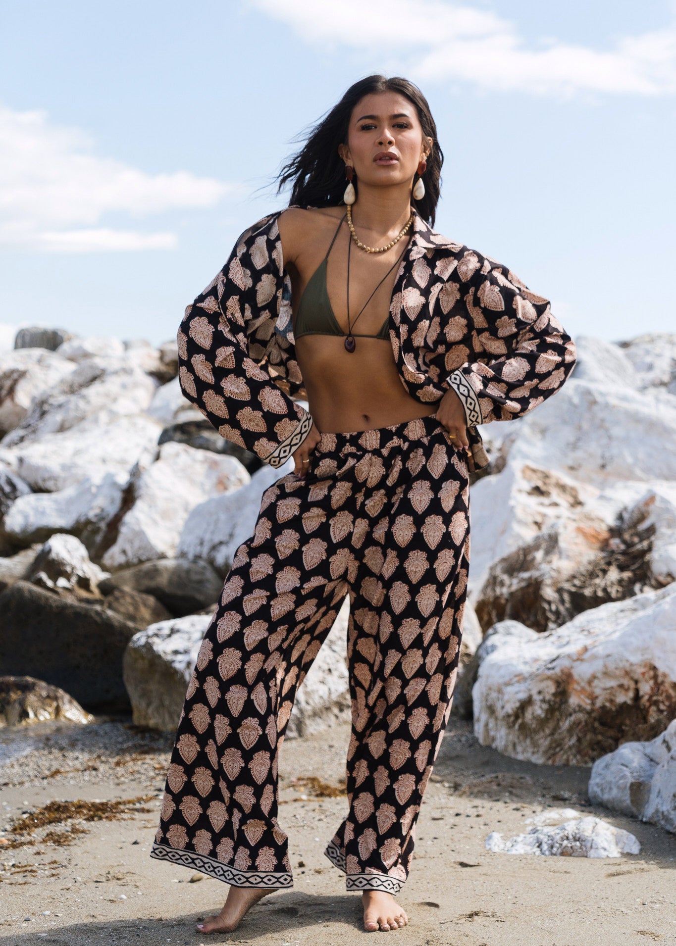 Molly Midnight Black Block Print Classic Matching Set