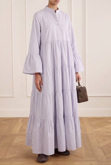 Mia Cotton Poplin Maxi Dress With Sleeves
