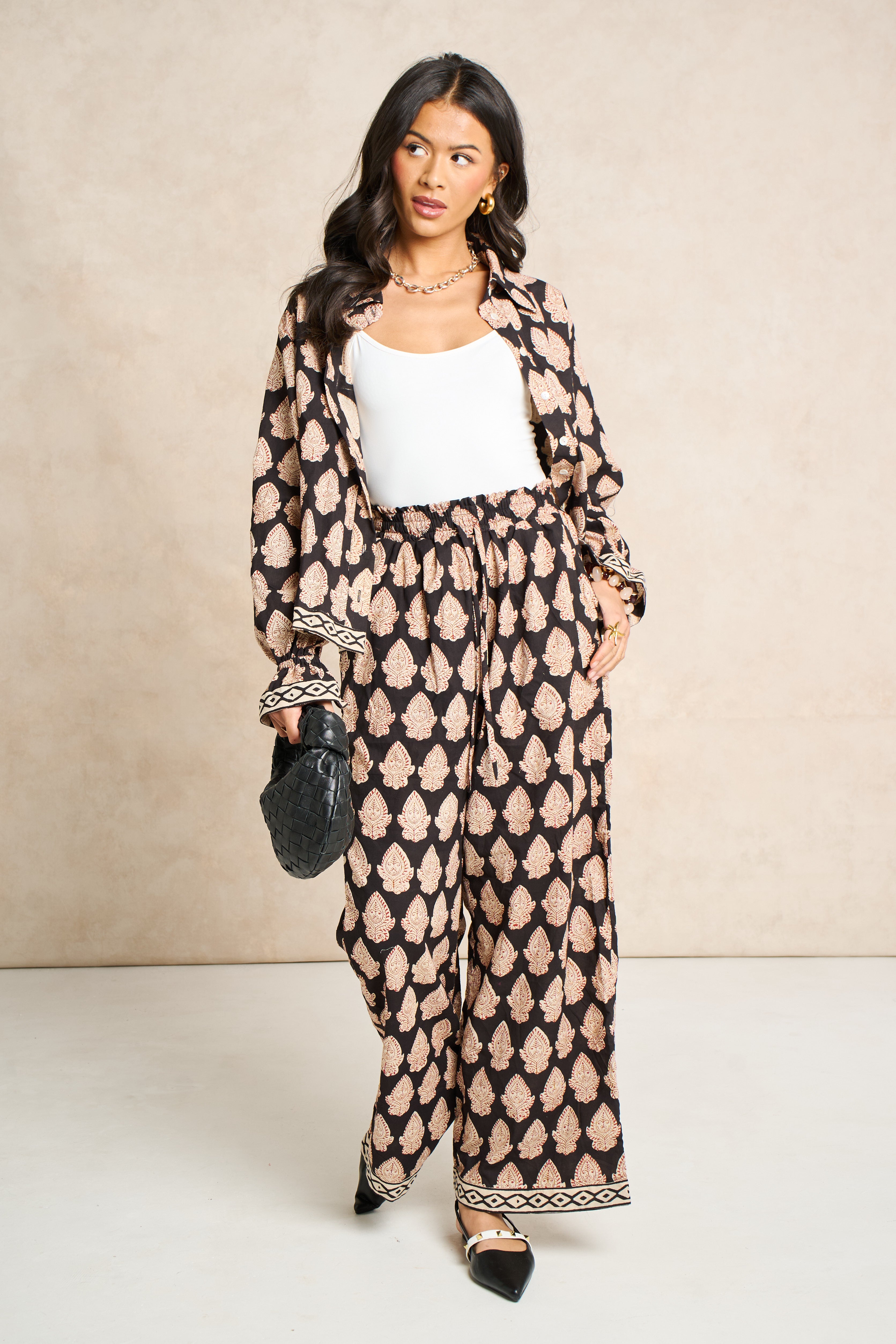 Molly Midnight Black Block Print Matching Set