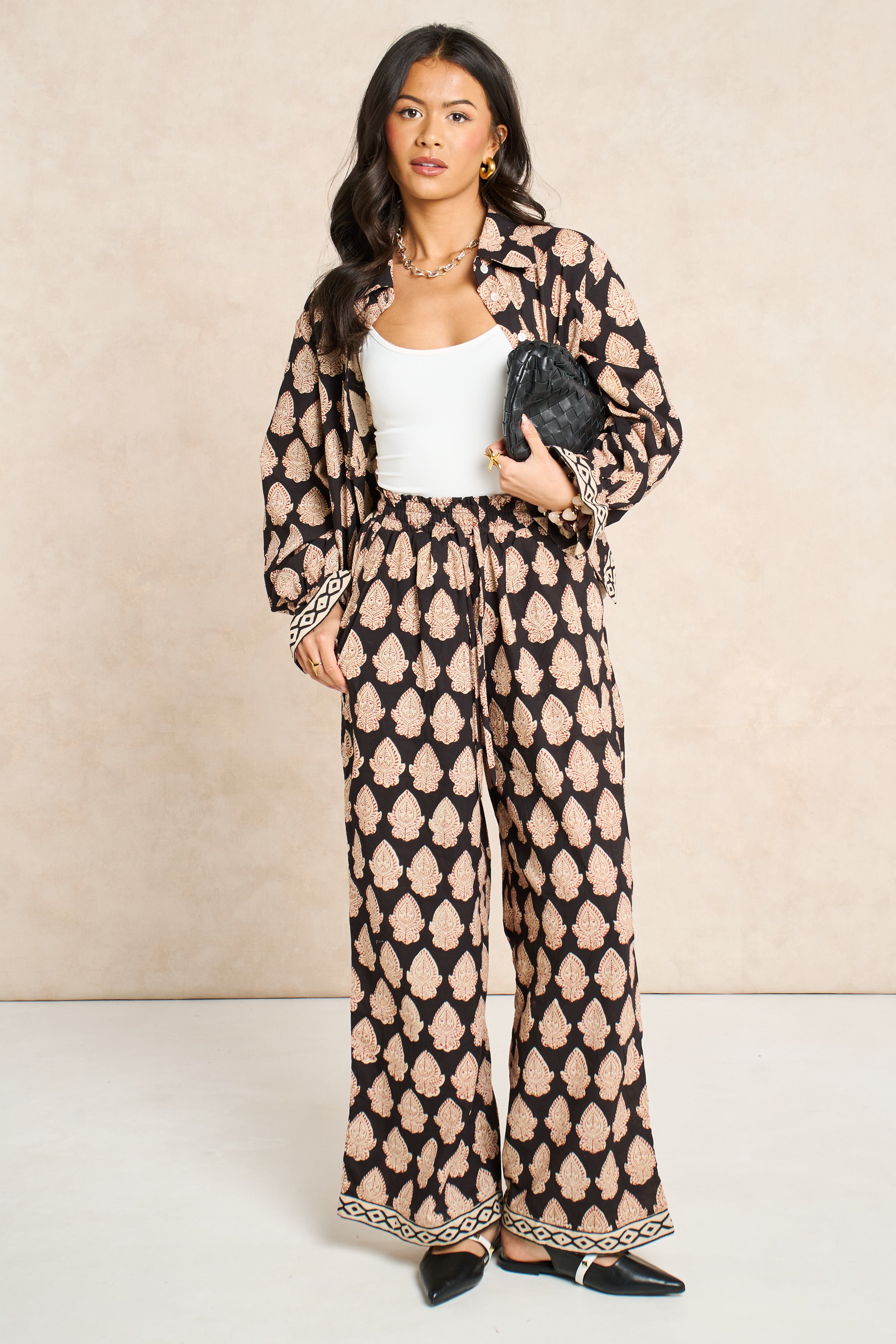 Molly Midnight Black Block Print Matching Set
