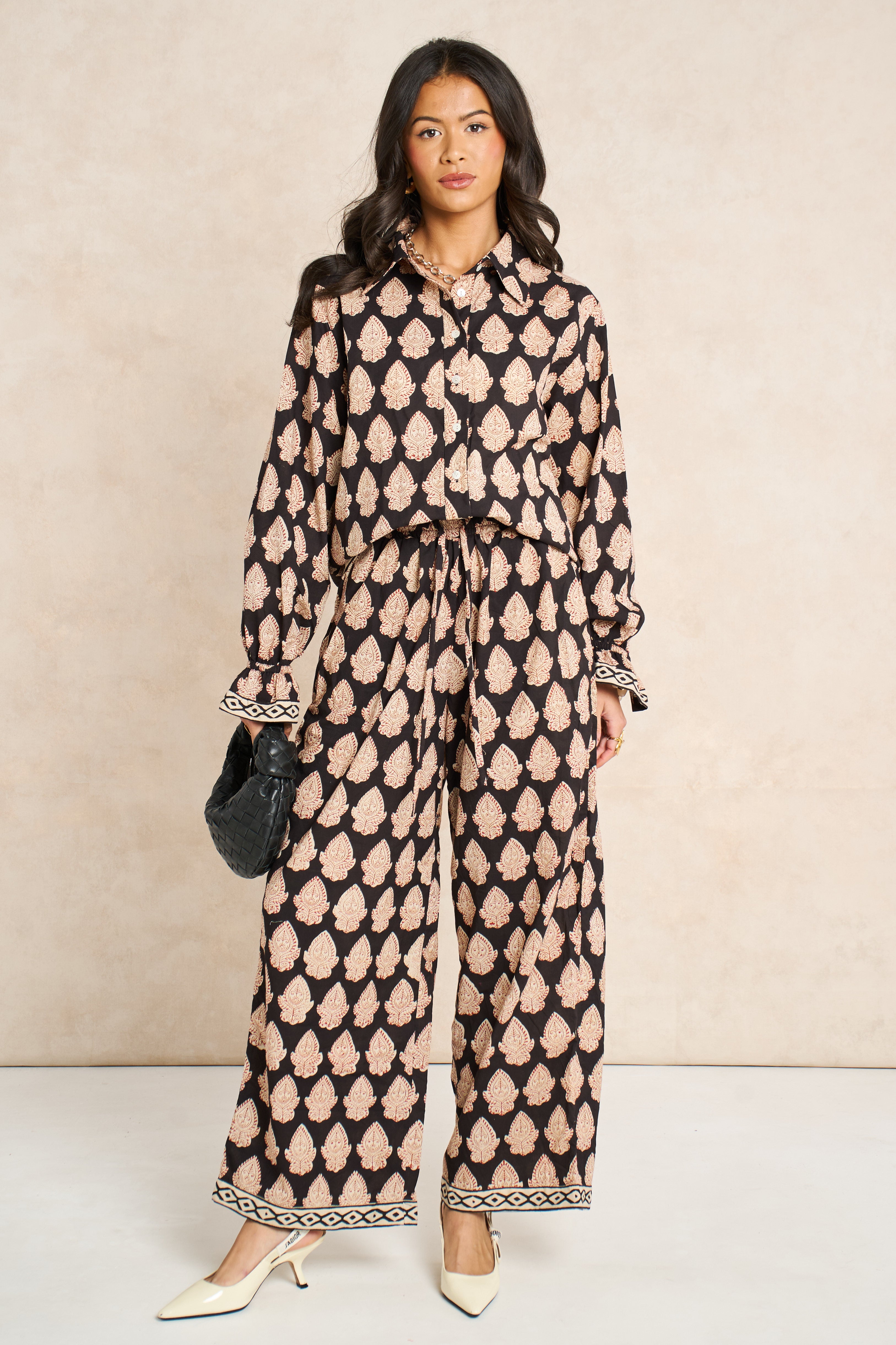 Molly Midnight Black Block Print Matching Set