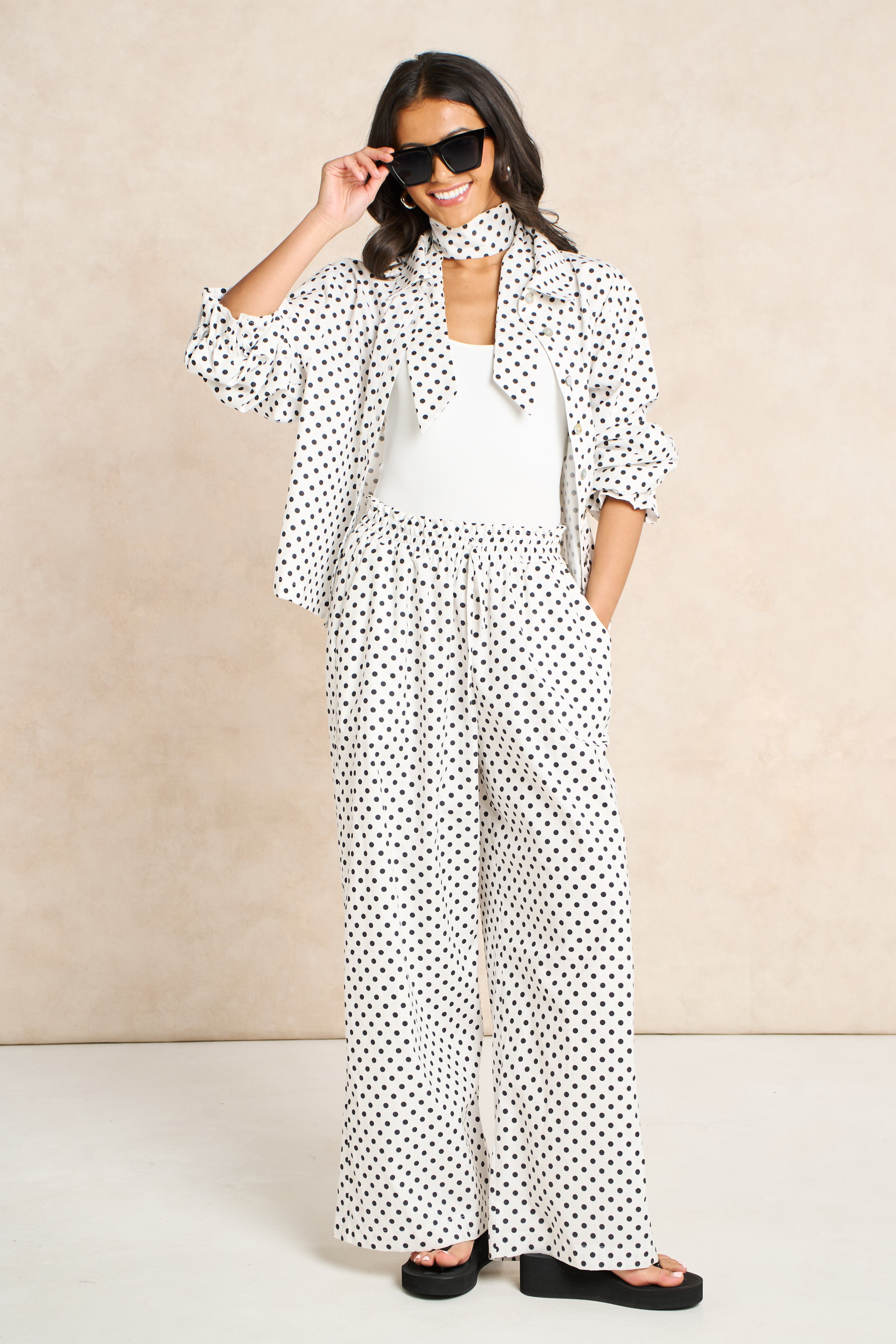 Polka Dot Block Print Matching Set