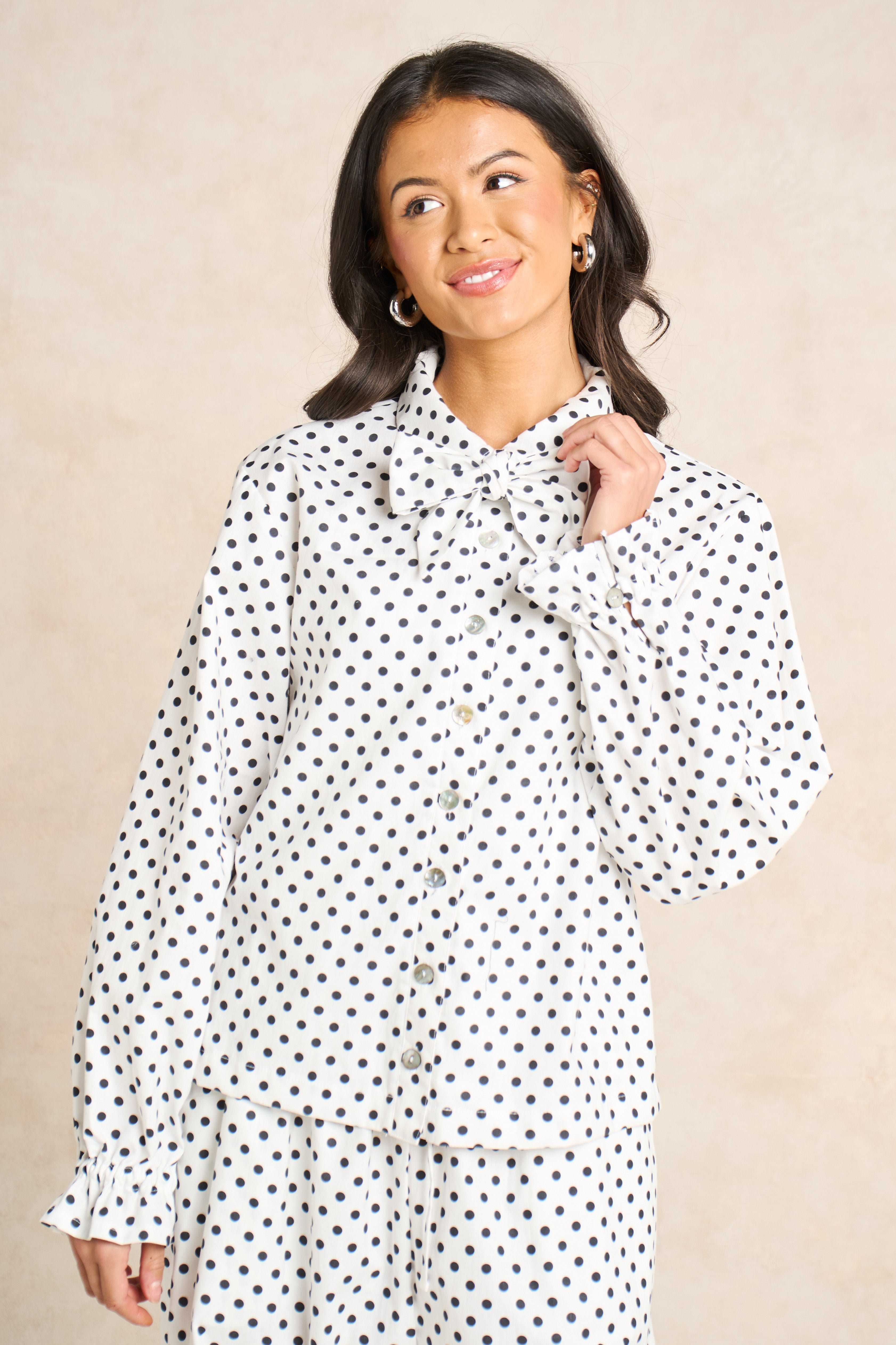 Polka Dot Block Print Matching Set