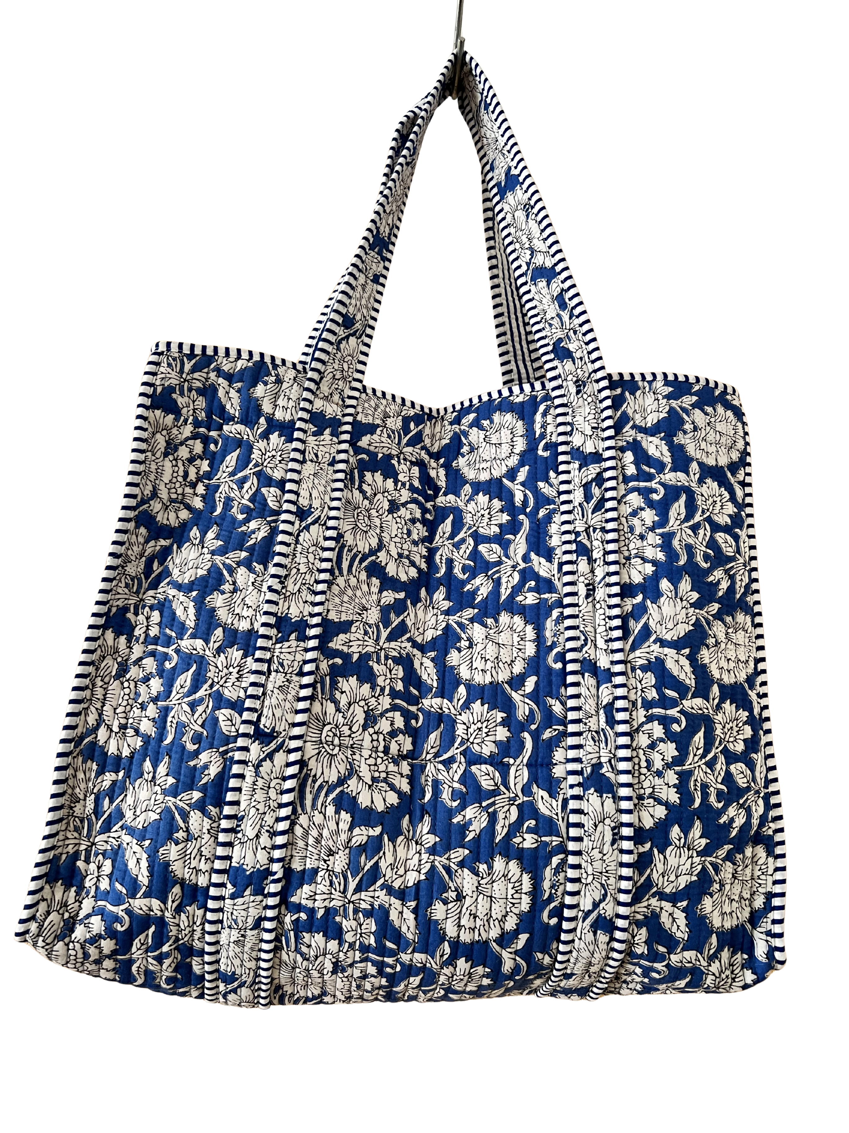 Reversible Cotton Quilted Floral Tote Bag