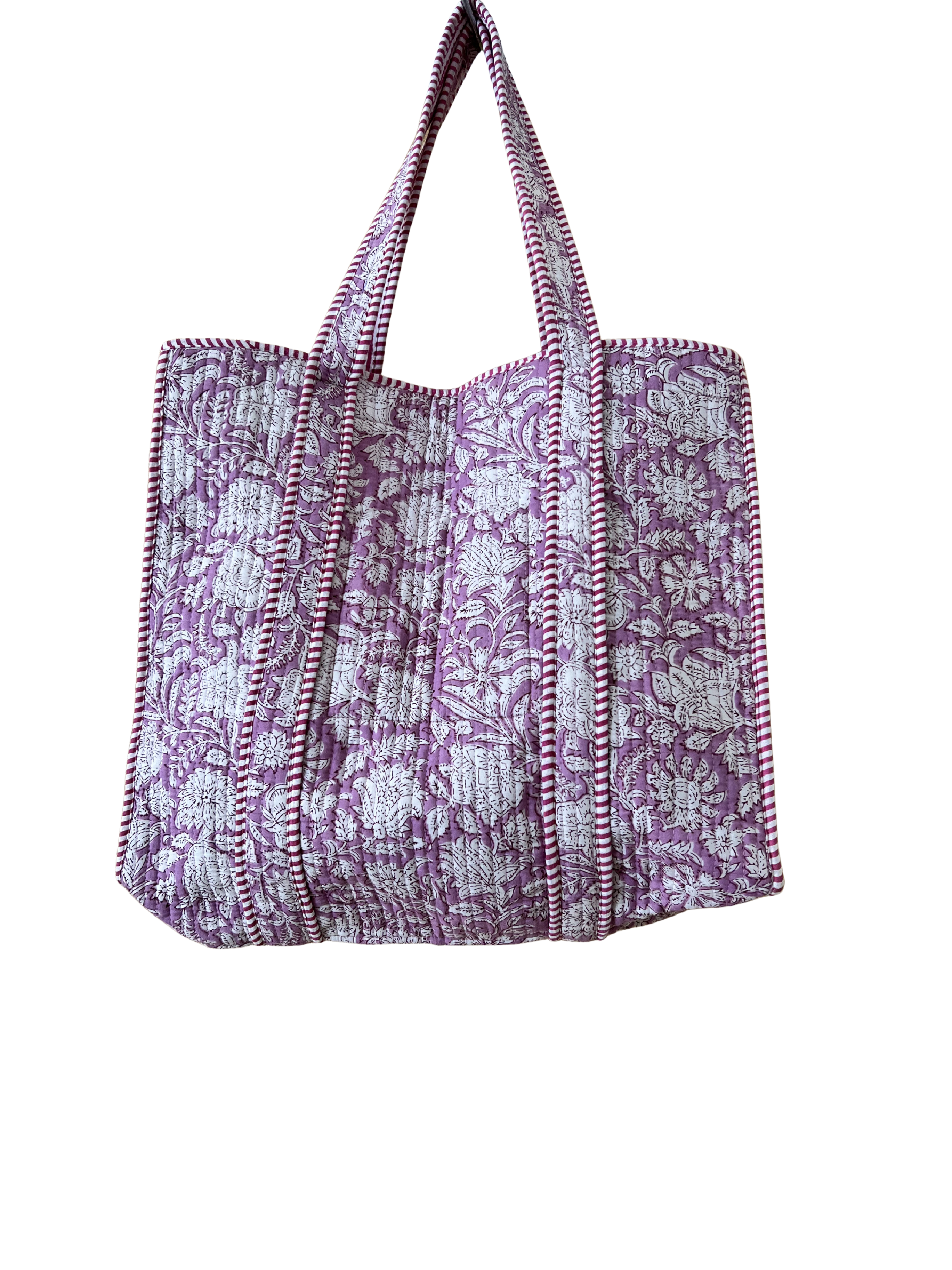 Reversible Cotton Quilted Floral Tote Bag