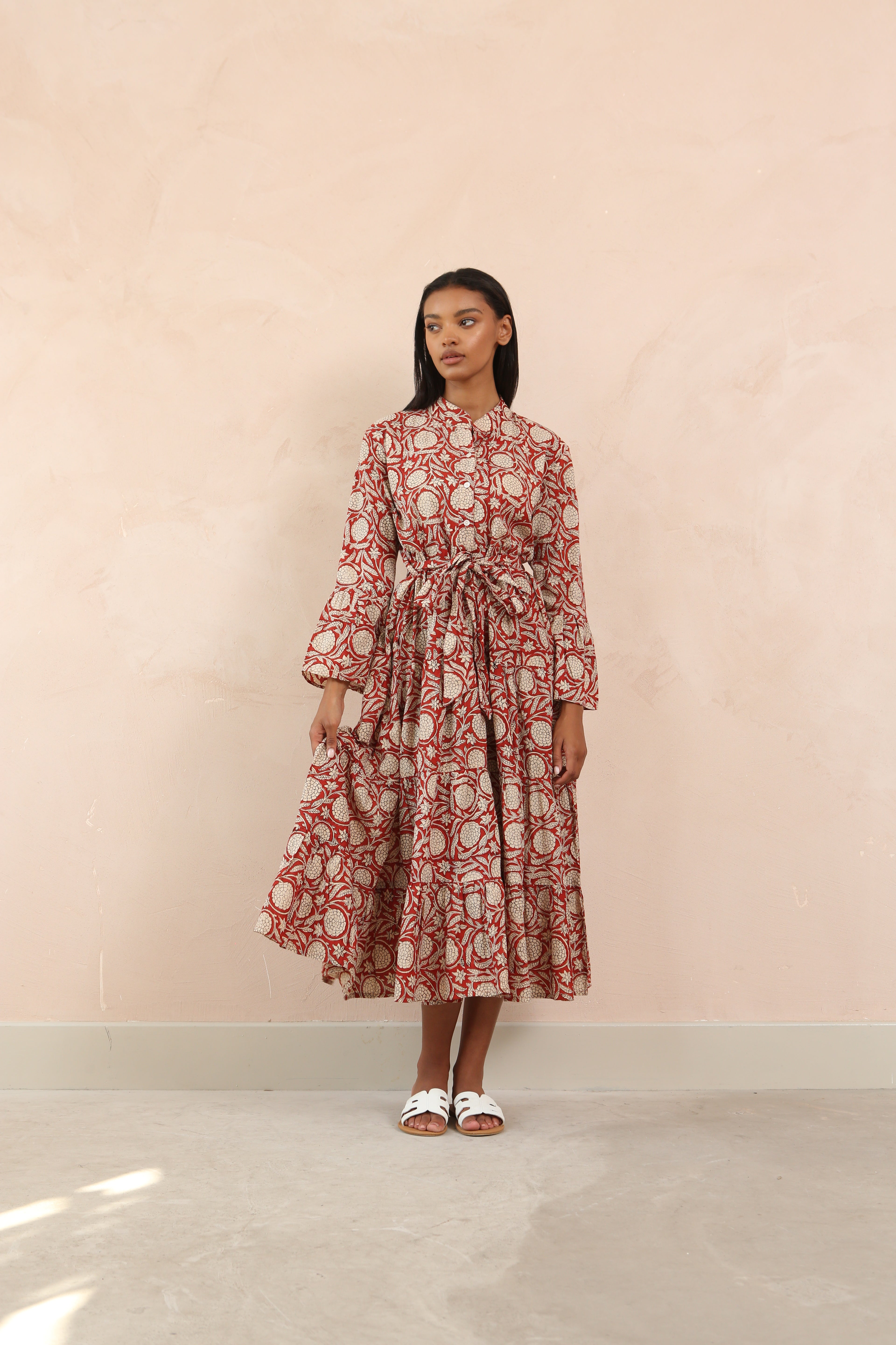 Tory Cotton Bell Sleeve Maxi Dress