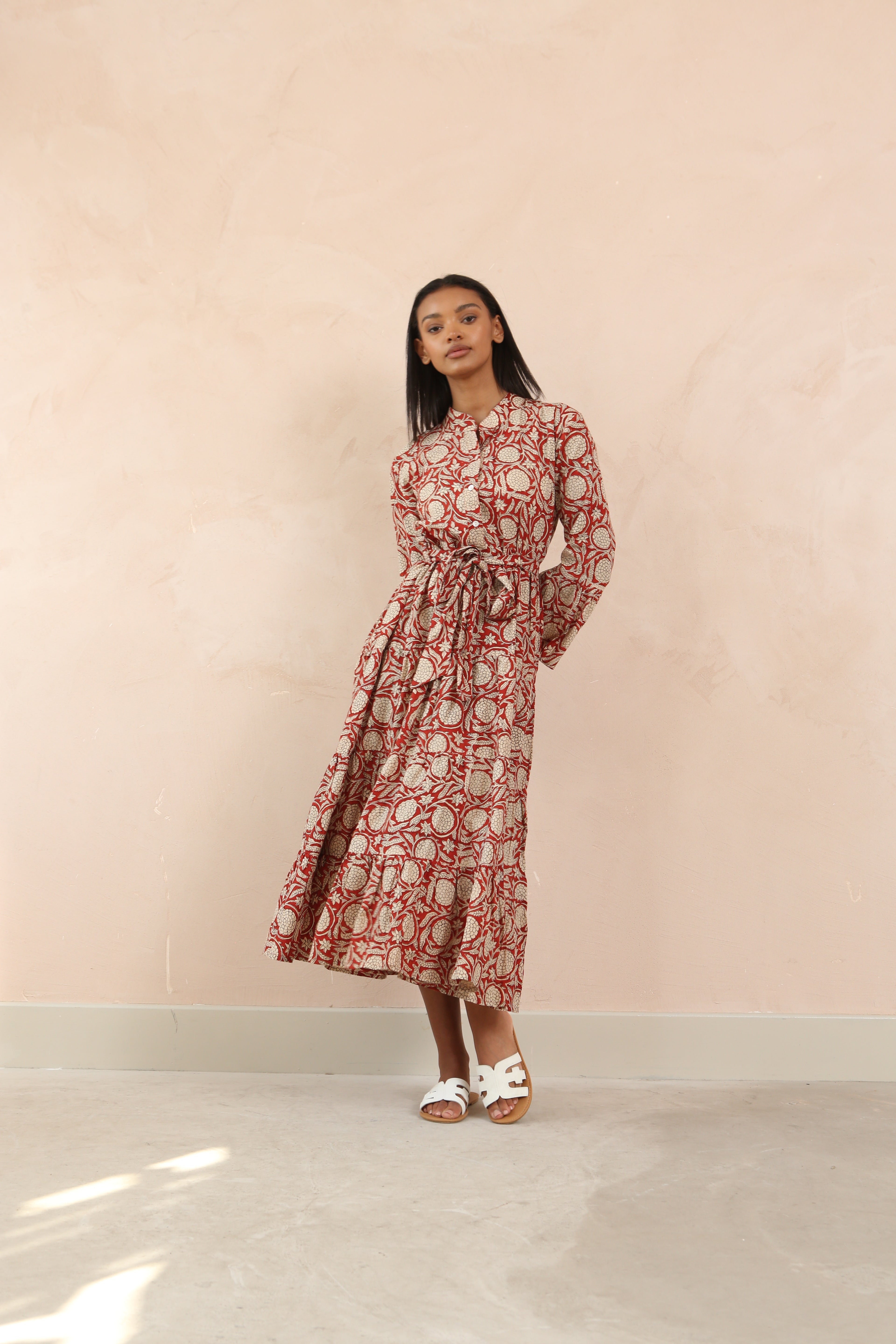 Tory Cotton Bell Sleeve Maxi Dress