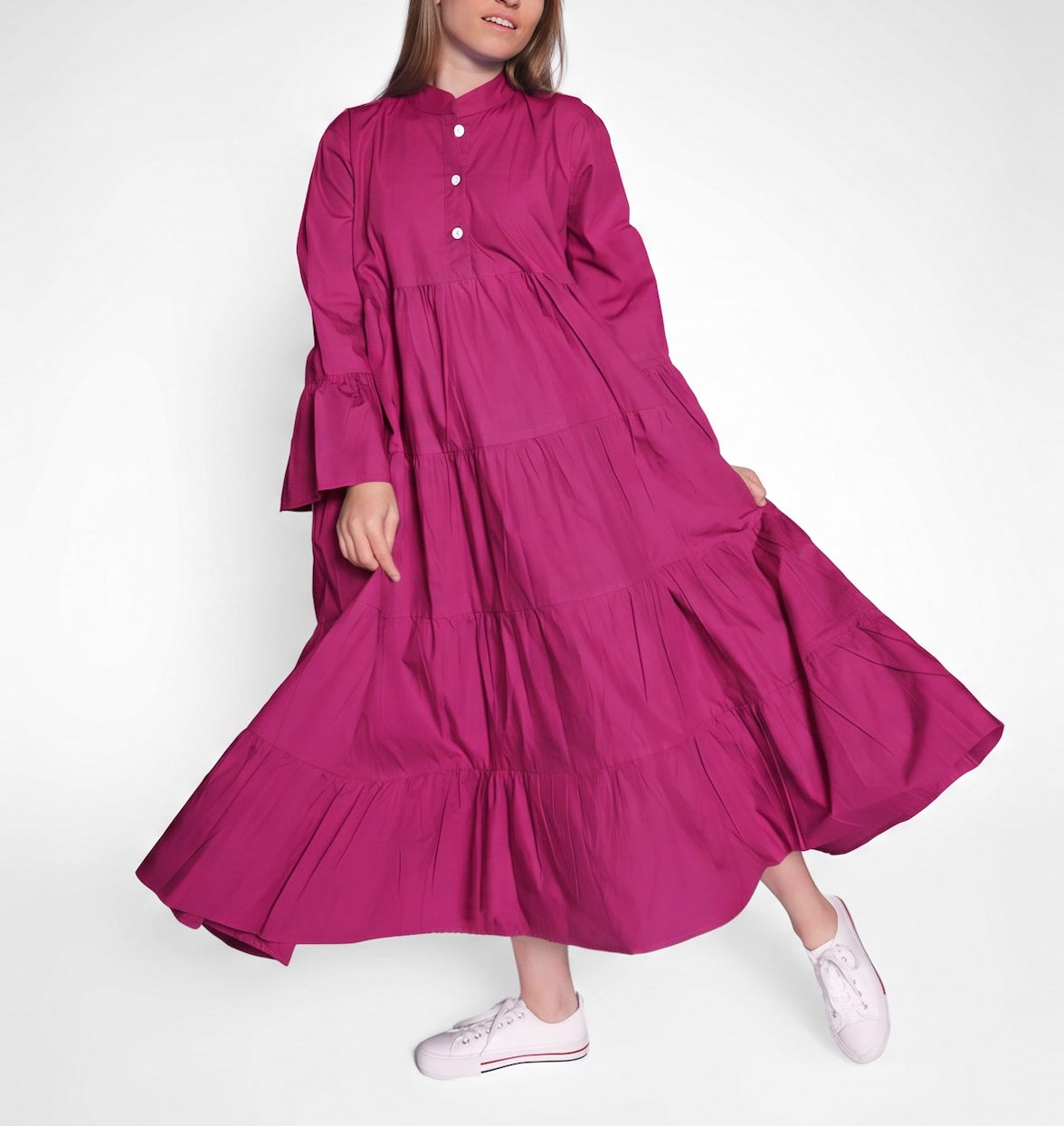 Winslow Cotton Poplin Maxi Dress Pink