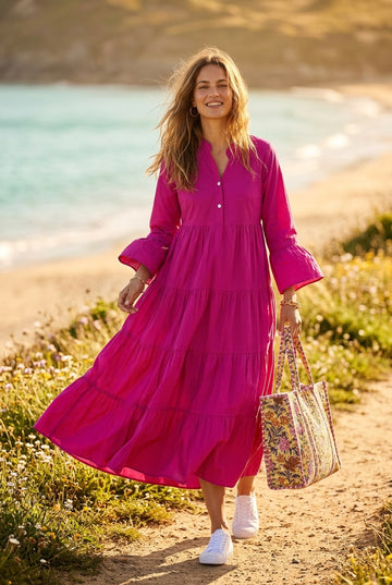 Winslow Cotton Poplin Maxi Dress Pink