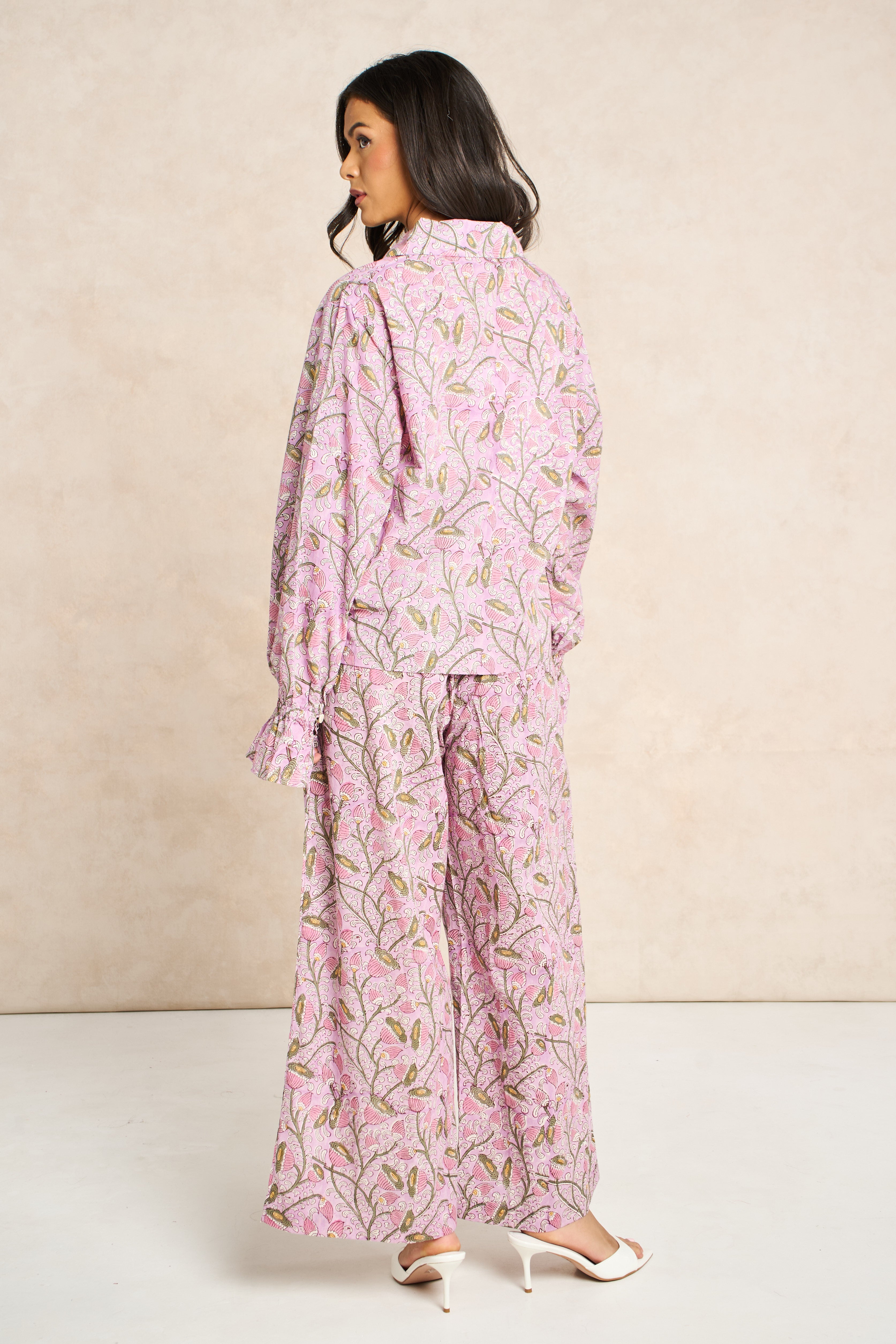 Wisteria Lilac & Blush Block Print Matching Set