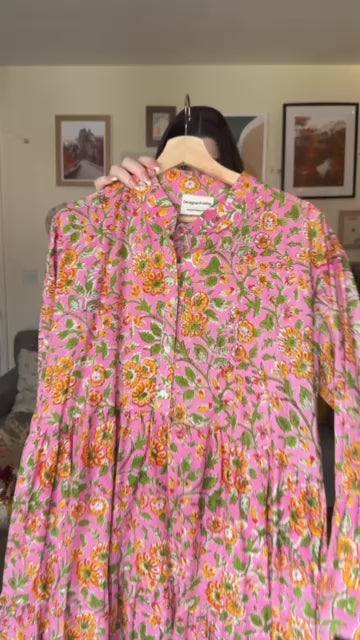 Emma Bell Sleeve Cotton Maxi Dress