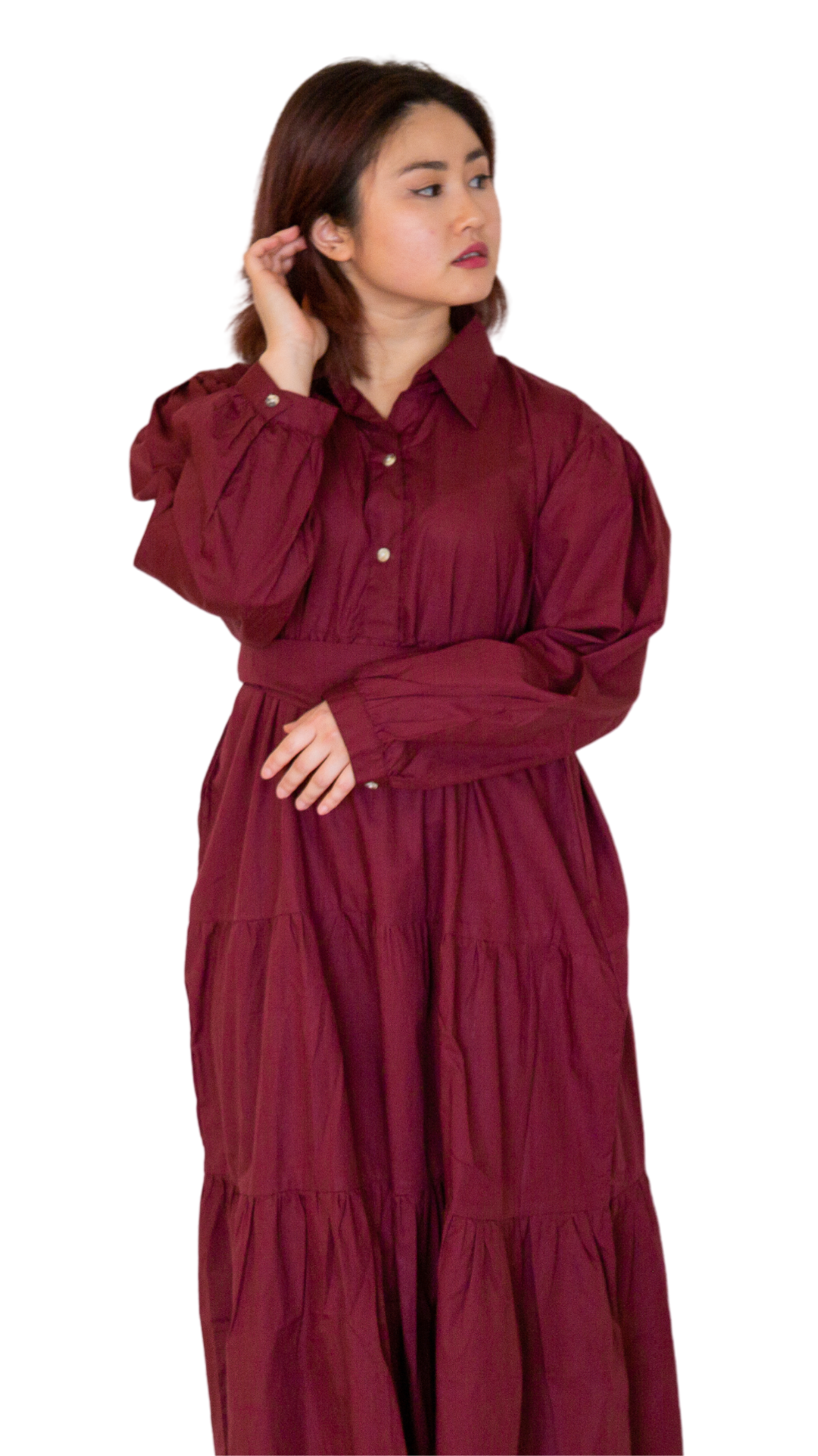 Mimi Cotton Maxi Dress With Full Sleeves