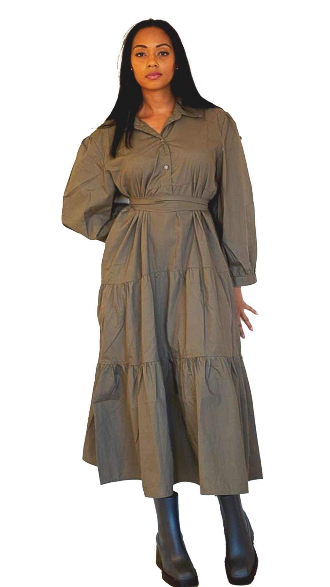 Brandy Midi Dress With Full Sleeves