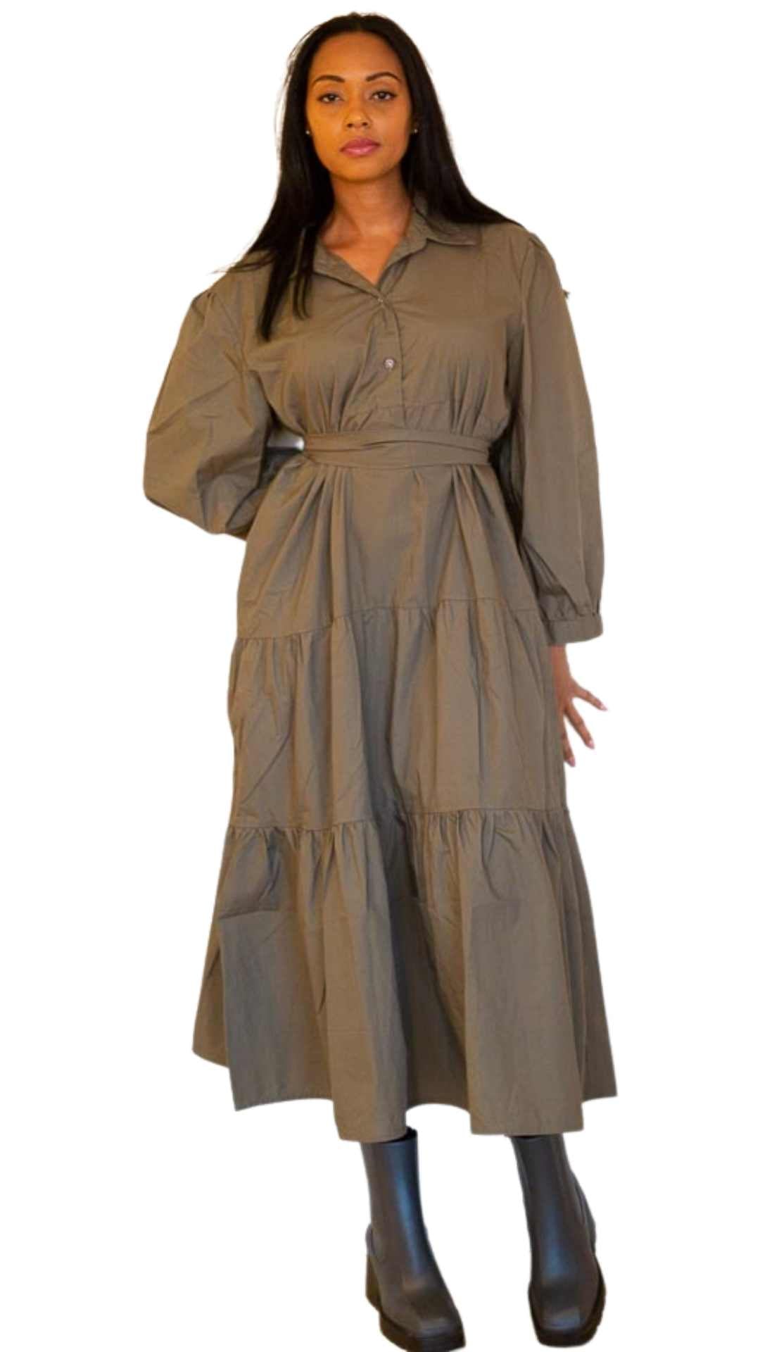 Brandy Midi Dress With Full Sleeves