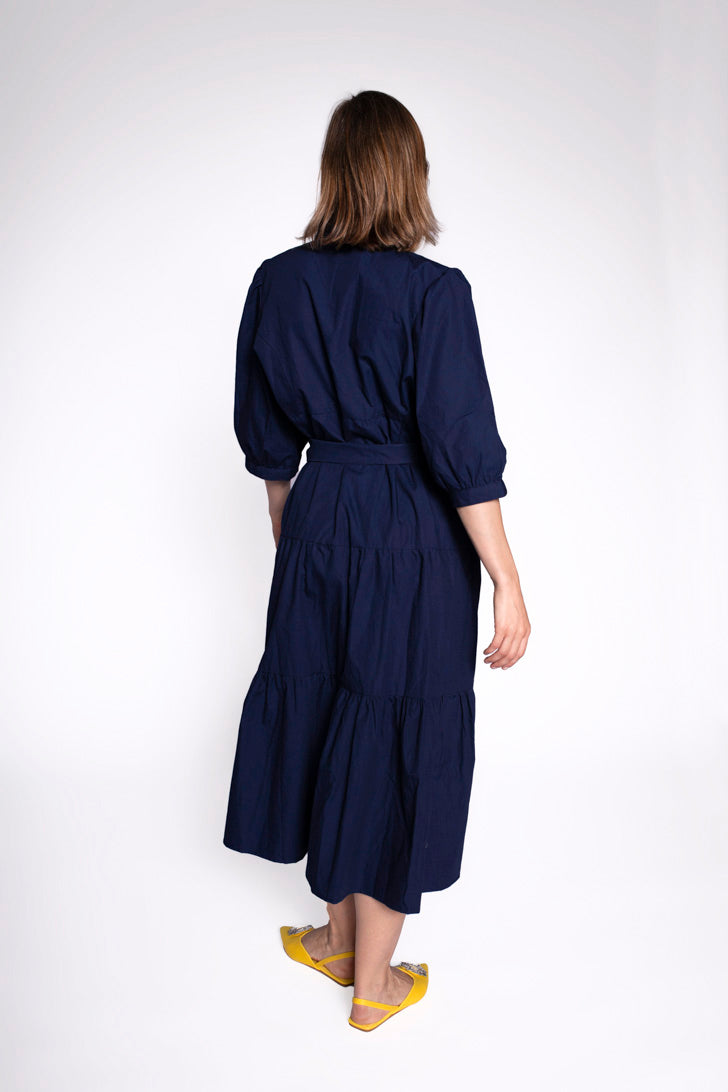 Chelsea Front Button Cotton Midi Dress